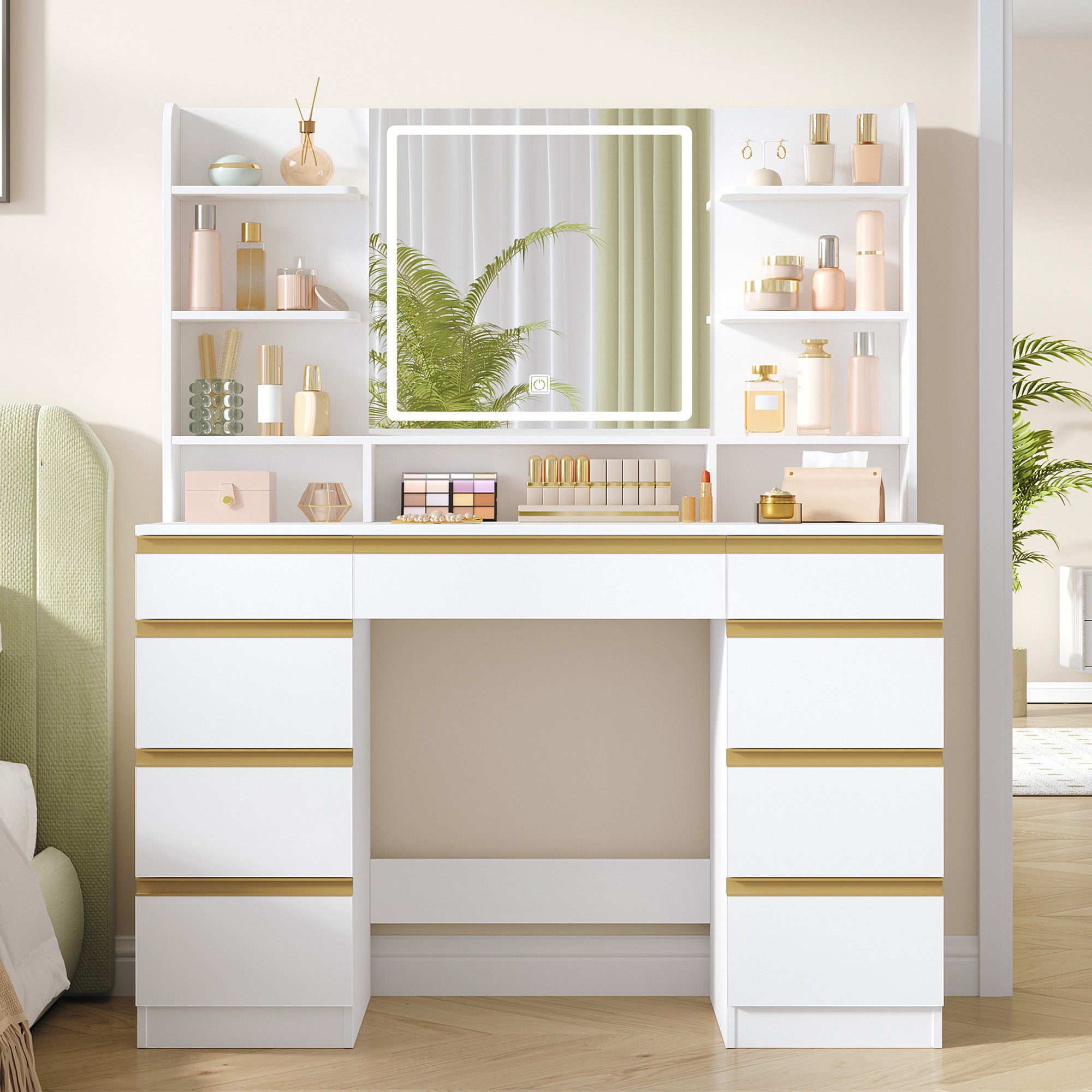 hzuaneri-bedroom-schminktisch-wei-led-9-schubladen image 6