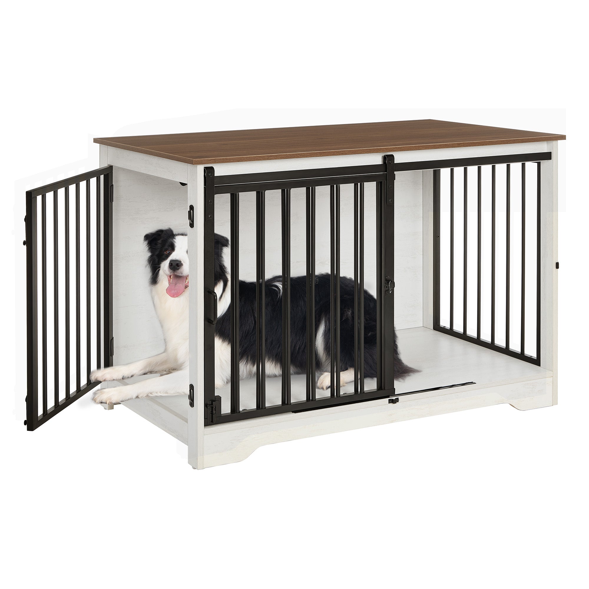 hzuaneri-pet-dfc02314b-hundebox-holz-wei-braun-100-cm image 1