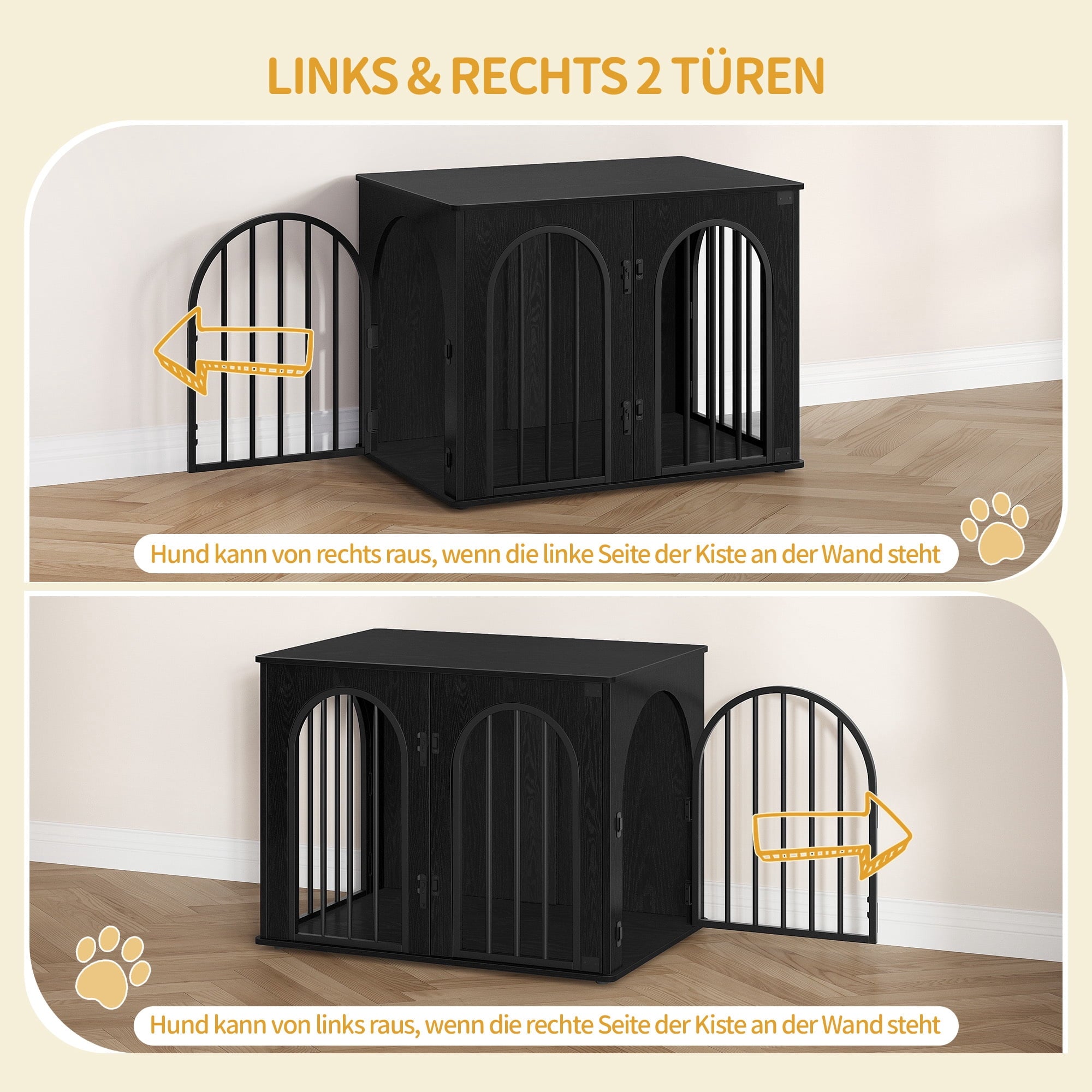 hzuaneri-pet-hundebox-m-bel-schwarz-holz-mit-kissen-klein image 8