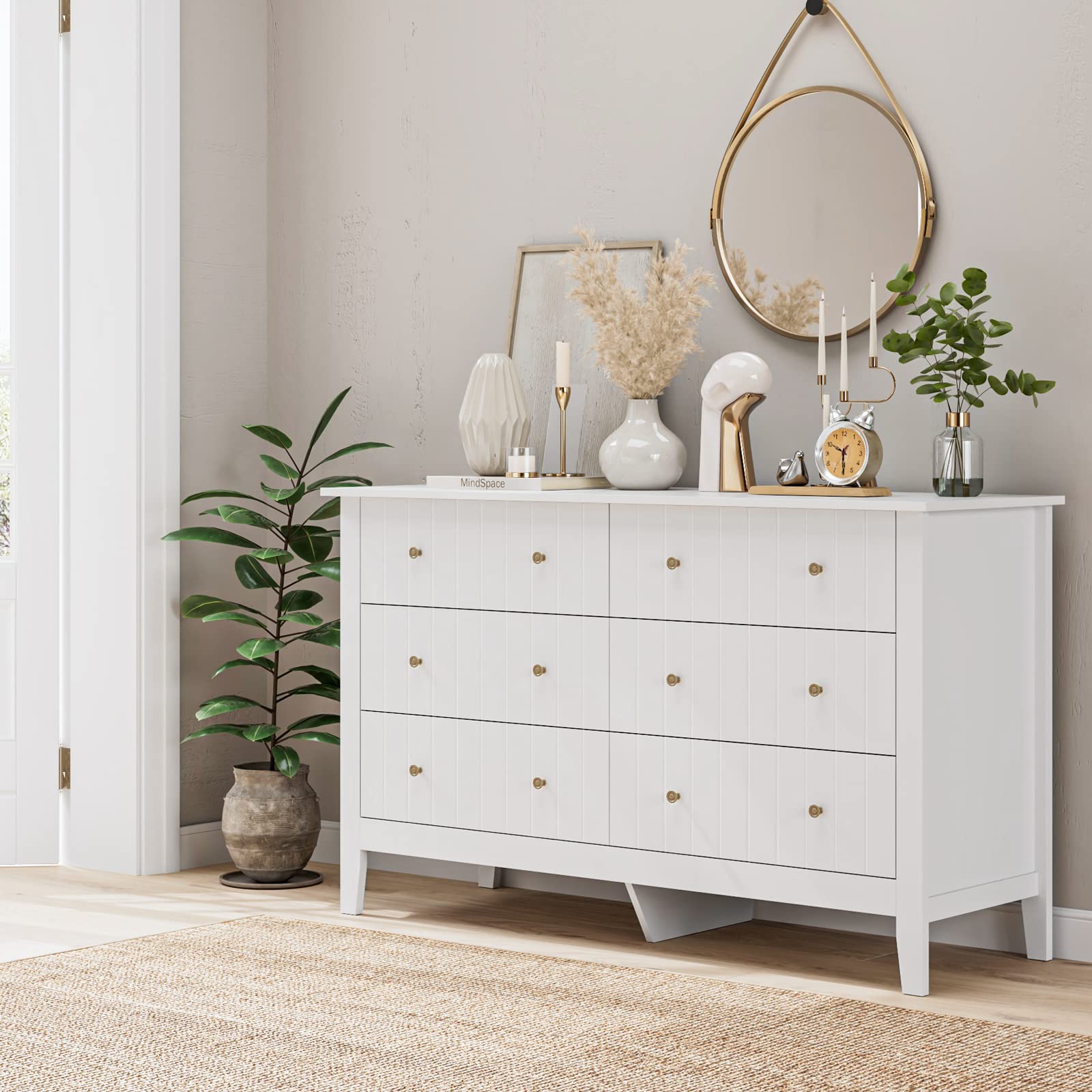 forehill-kommode-wei-6-schubladen-133cm-landhausstil image 2