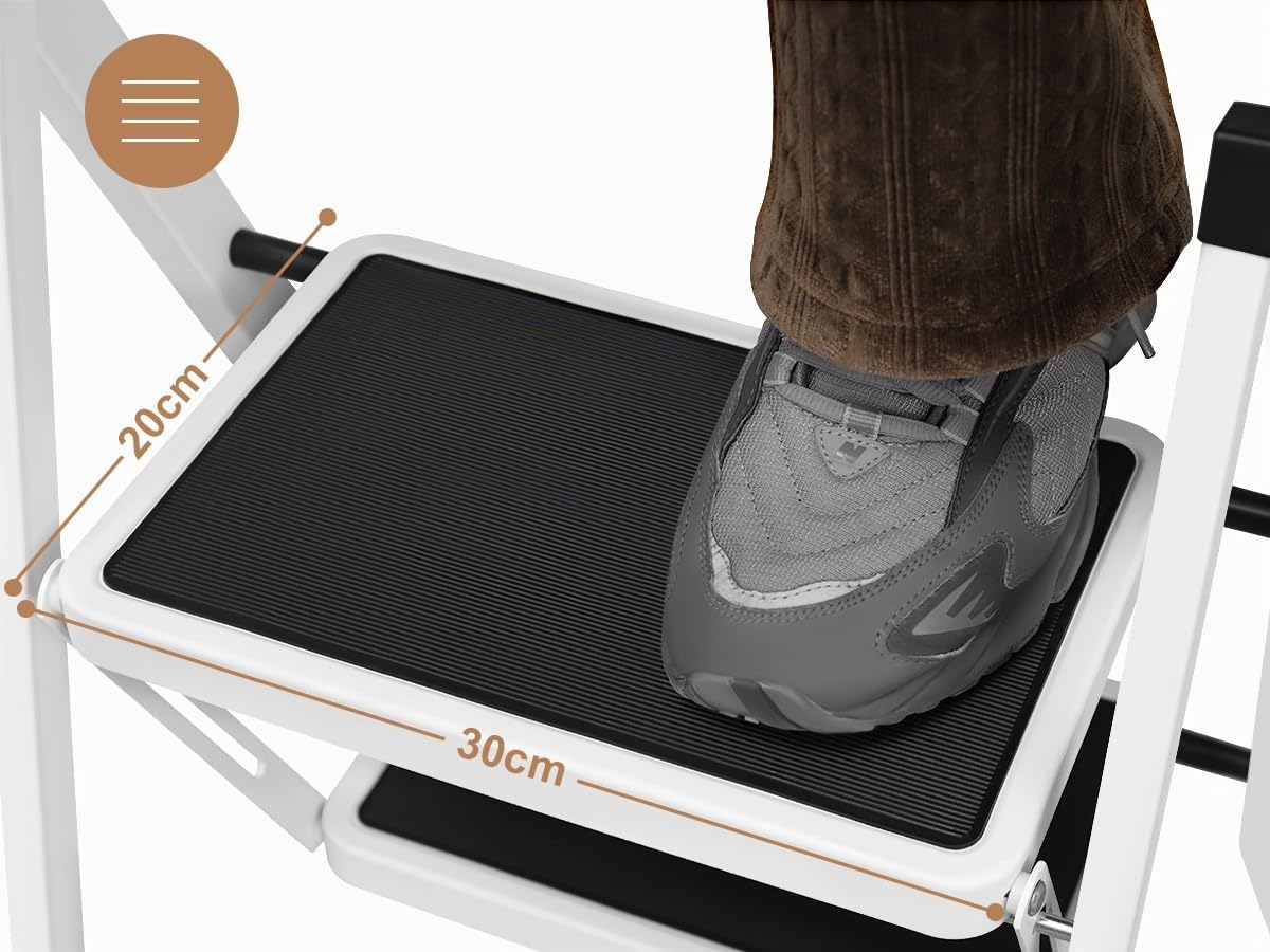 eugad-trittleiter-2-stufen-klappbar-stahl-schwarz-wei-150kg image 6