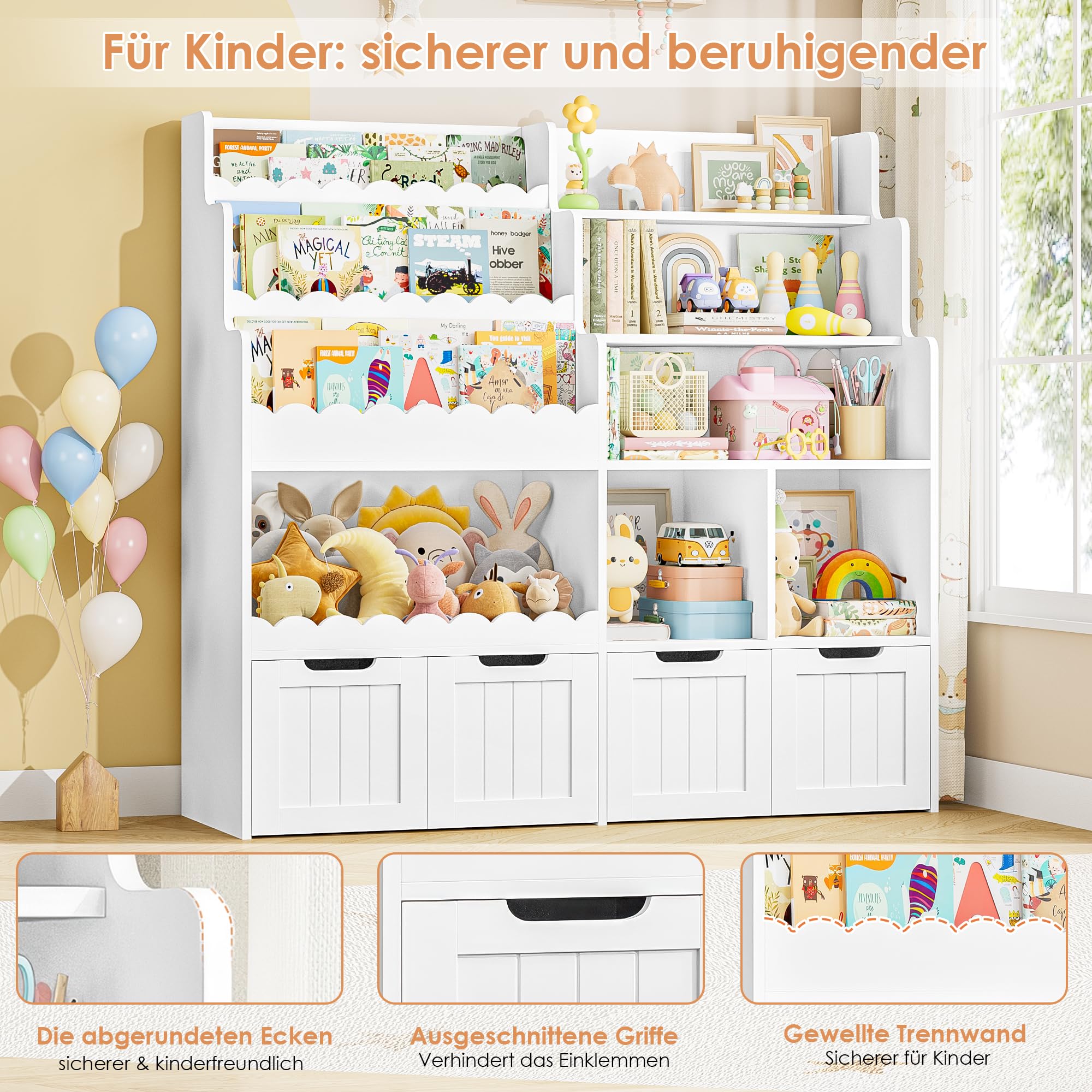 forehill-children-s-room-kinderregal-wei-mit-4-boxen image 8