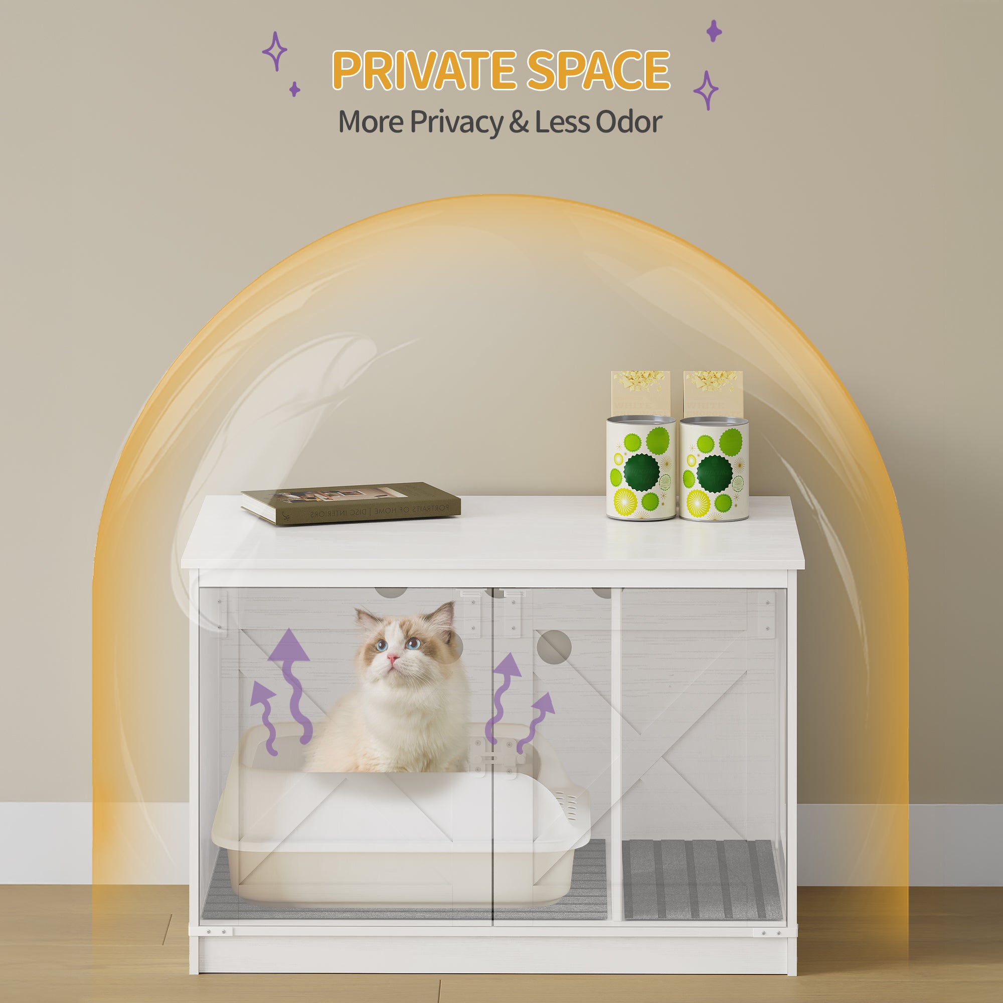 hzuaneri-pet-cb86613w-katzenklo-schrank-katzenhaus-wei-holz image 5