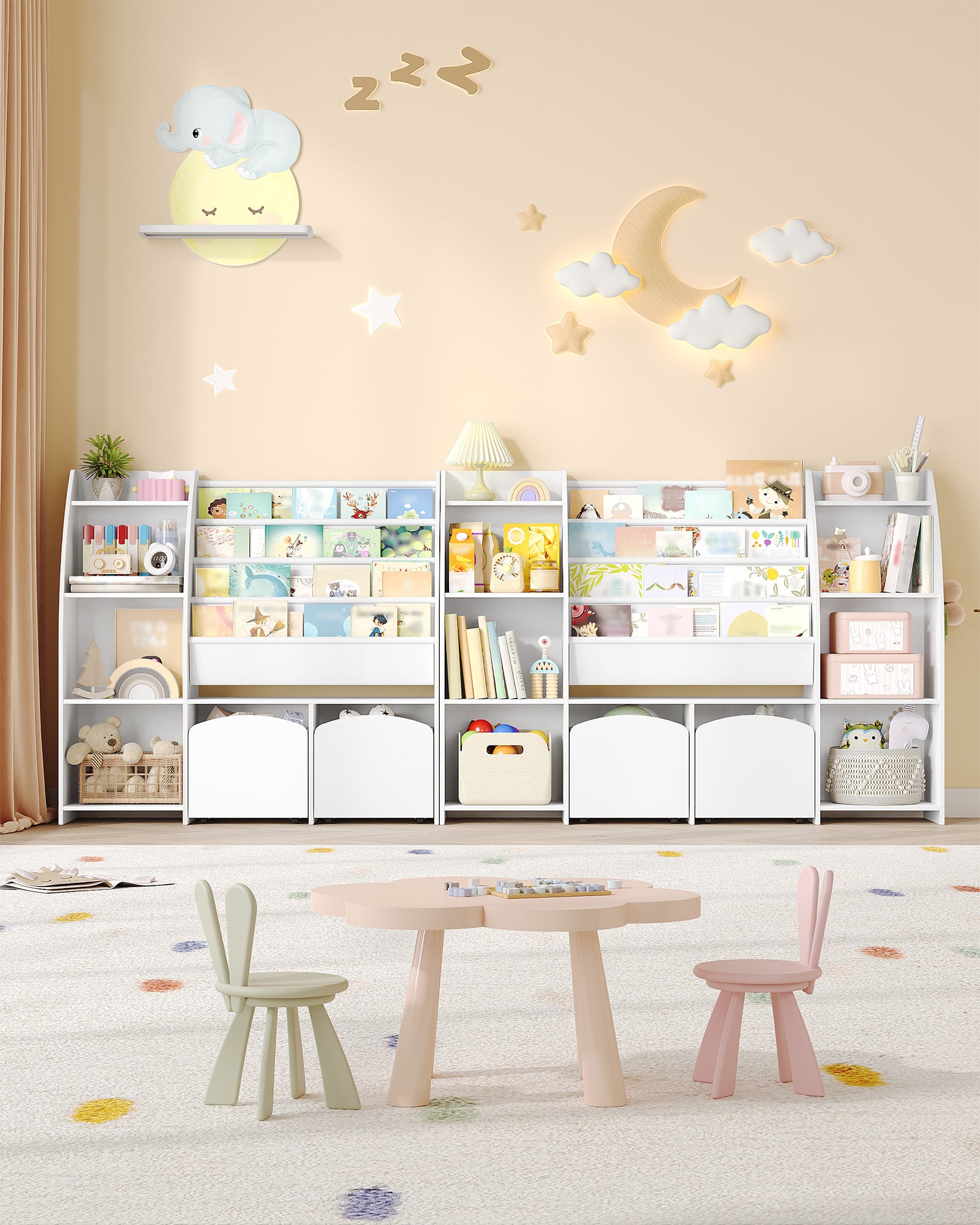 hzuaneri-kb13003w-kinderregal-wei-b-cherregal-140cm-mit-boxen image 6