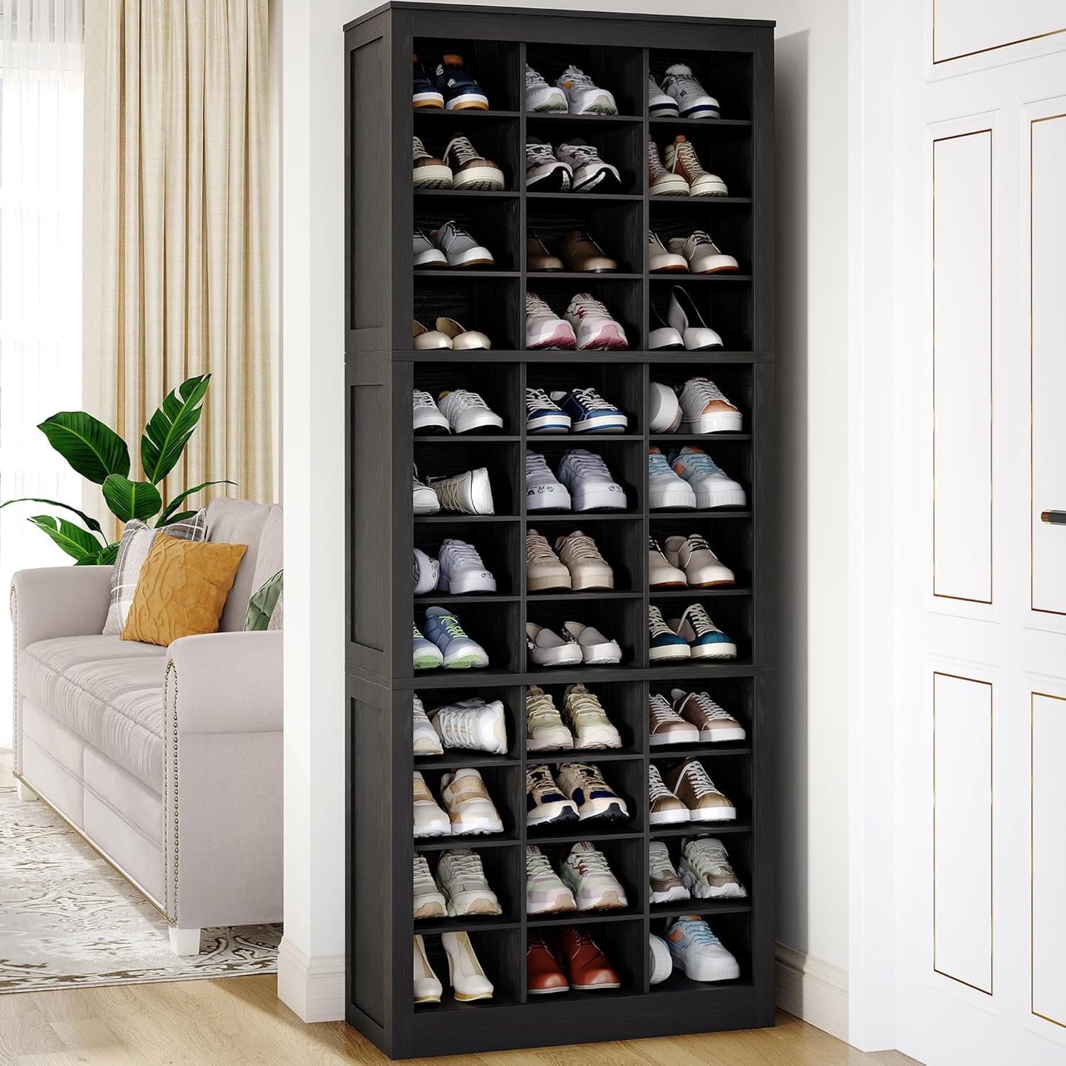 hzuaneri-living-room-schuhschrank-schwarz-12-f-cher-36-paar-hoch-184-cm image 5