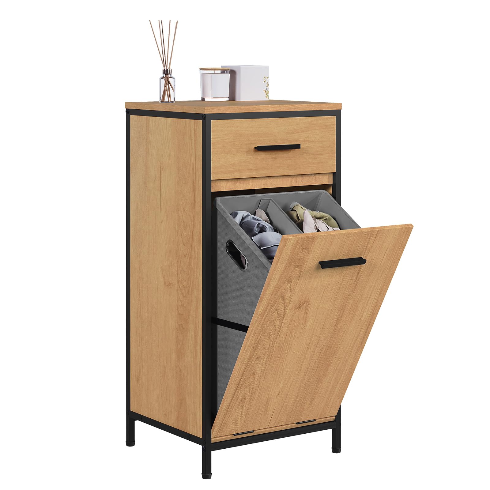 eugad-badezimmerschrank-mit-w-schekorb-38x80x34-cm-helle-eiche image 7