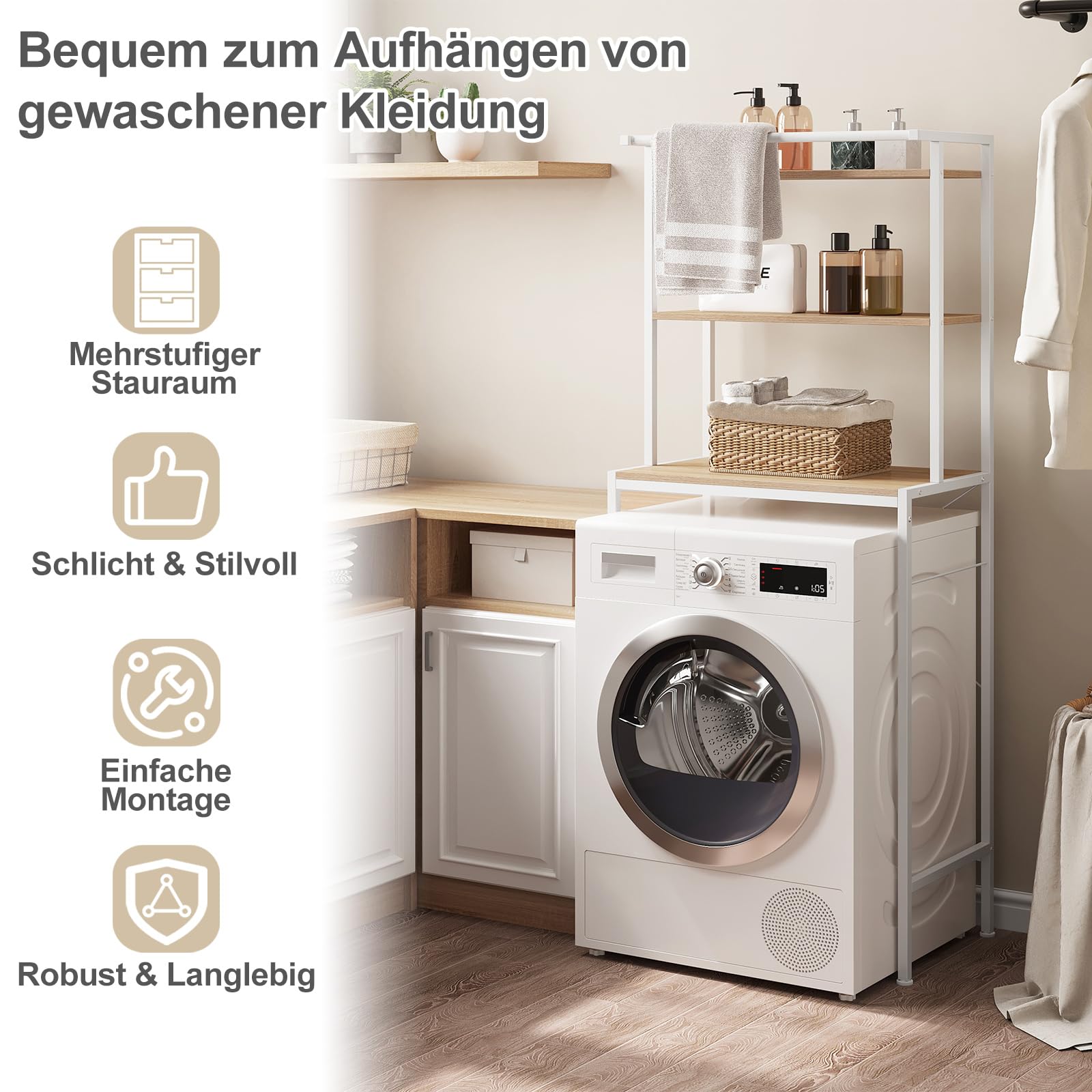 eugad-aufbewahrung-waschmaschinenregal-helle-eiche-wei-67-cm image 4