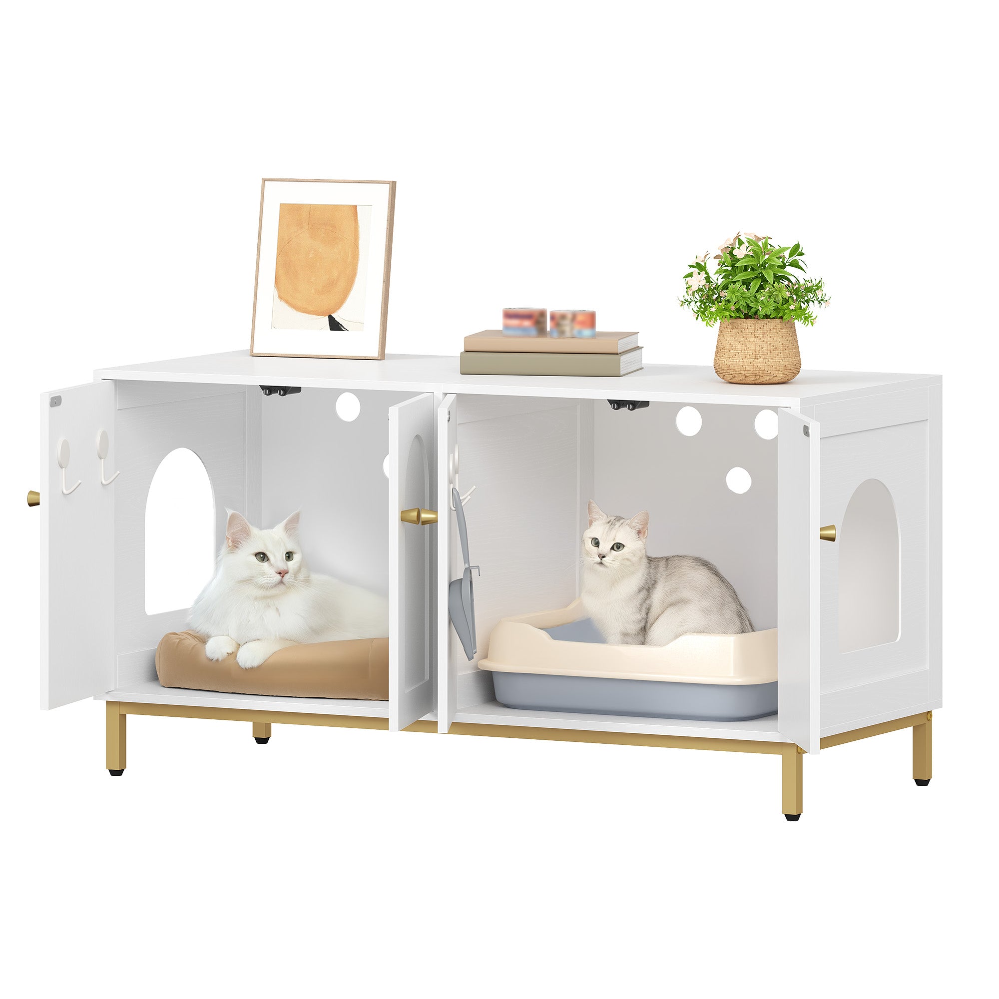 hzuaneri-pet-cb82313a-katzenschrank-wei-gold-119cm-2-katzen image 2