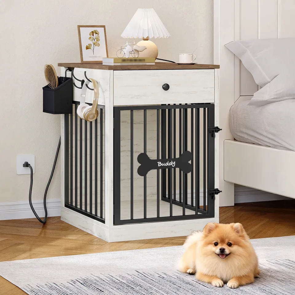 hzuaneri-pet-hundebox-m-bel-wei-braun-ladestation-kleine-hunde-62-cm image 1