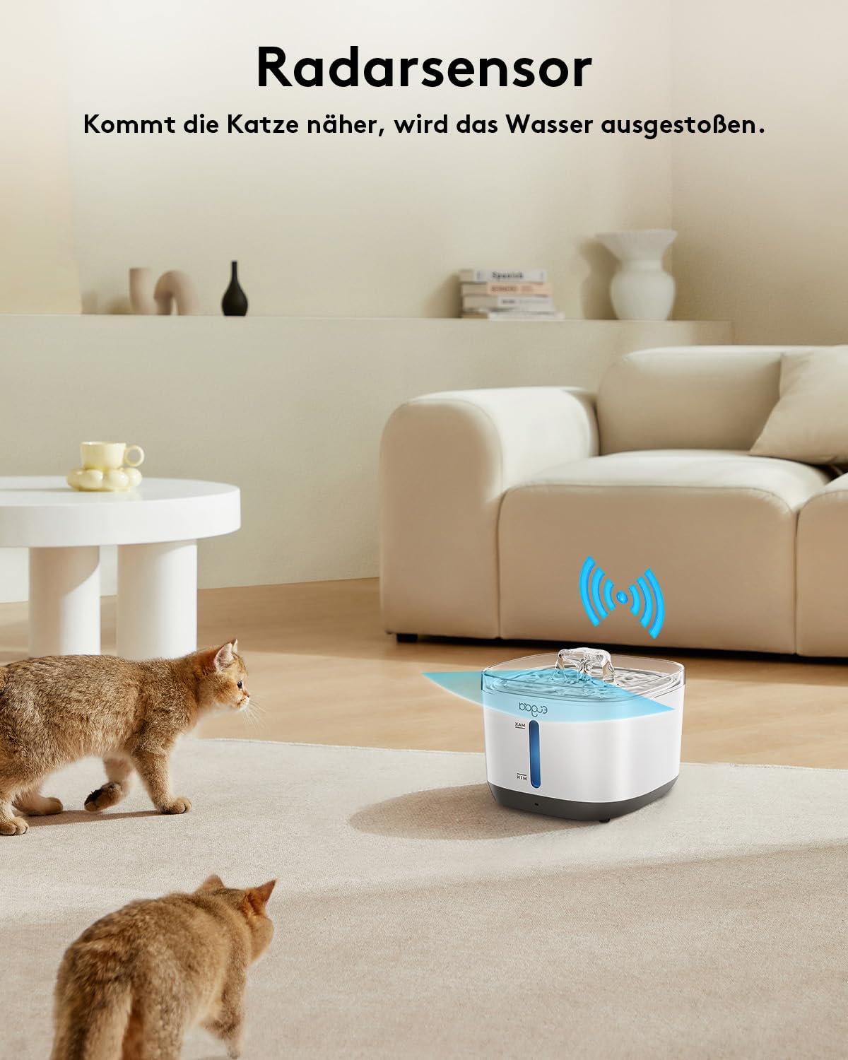 eugad-katzenbrunnen-kabellos-trinkbrunnen-2-5l-edelstahl-sensor image 3