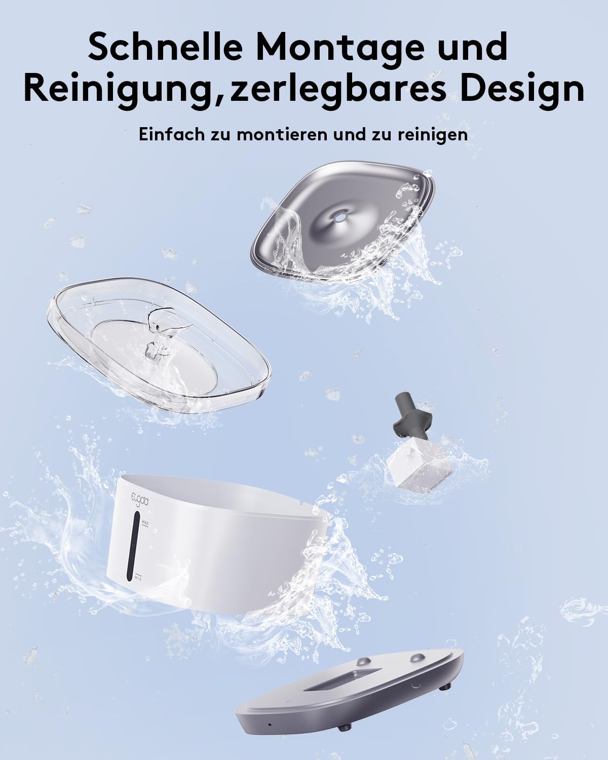 eugad-katzenbrunnen-kabellos-trinkbrunnen-2-5l-edelstahl-sensor image 6