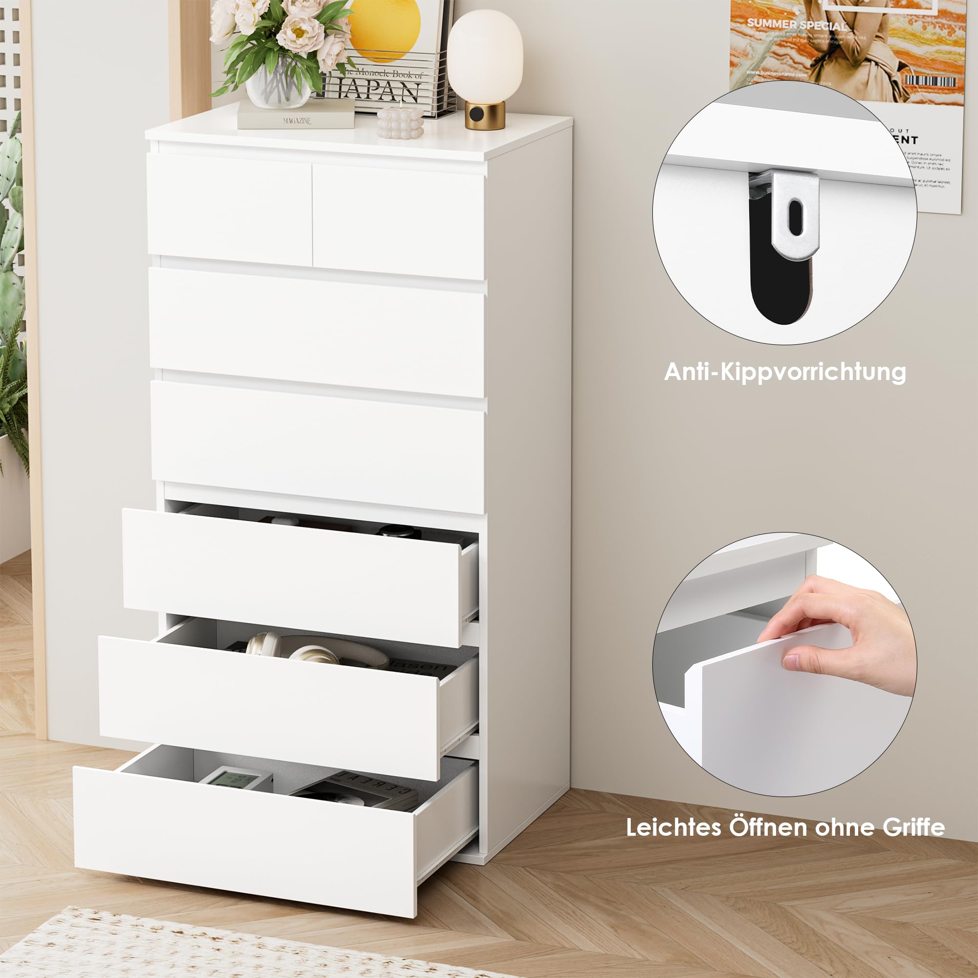 forehill-bedside-table-kommode-7-schubladen-sideboard-hoch-modern image 6