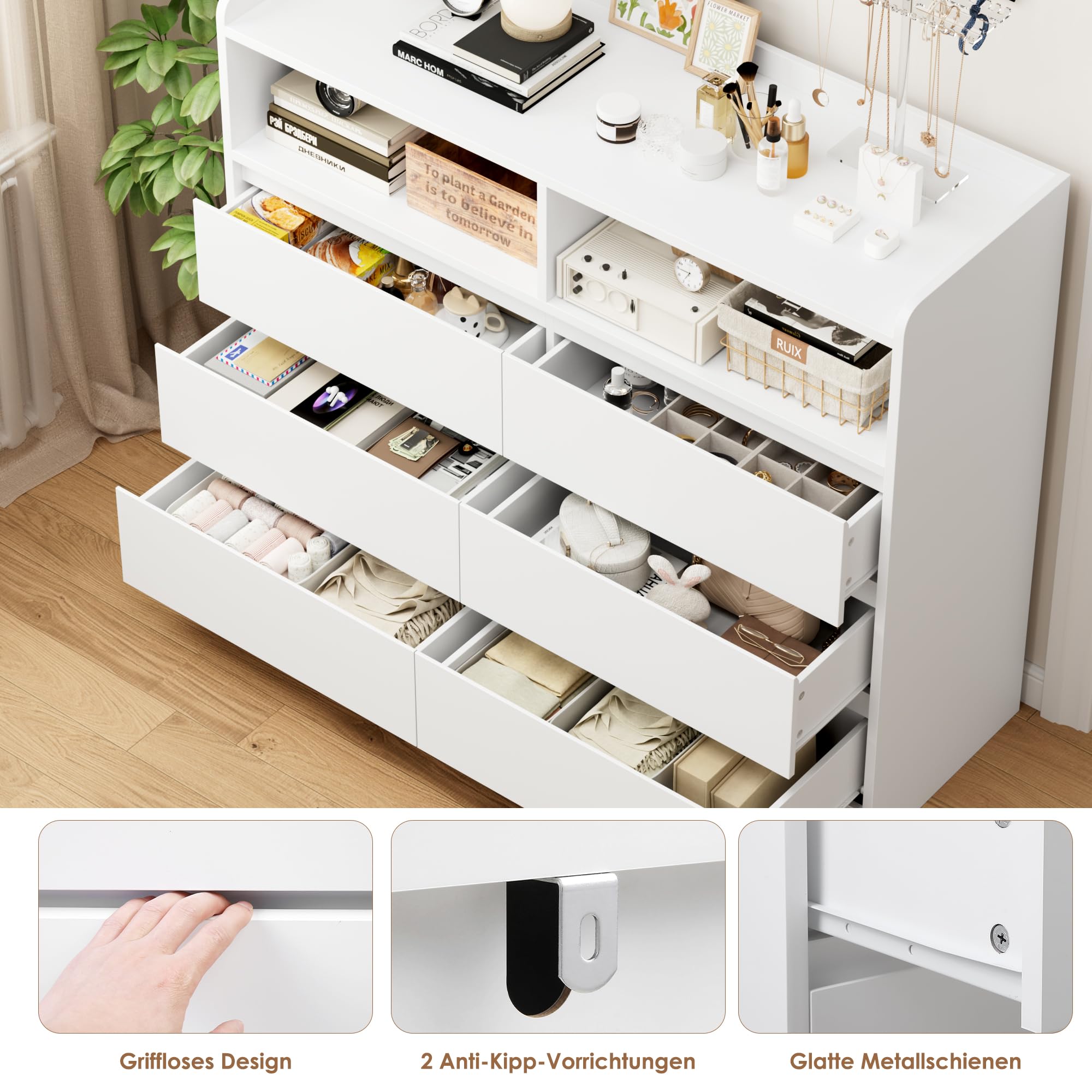 forehill-kommode-wei-120cm-6-schubladen-sideboard image 5