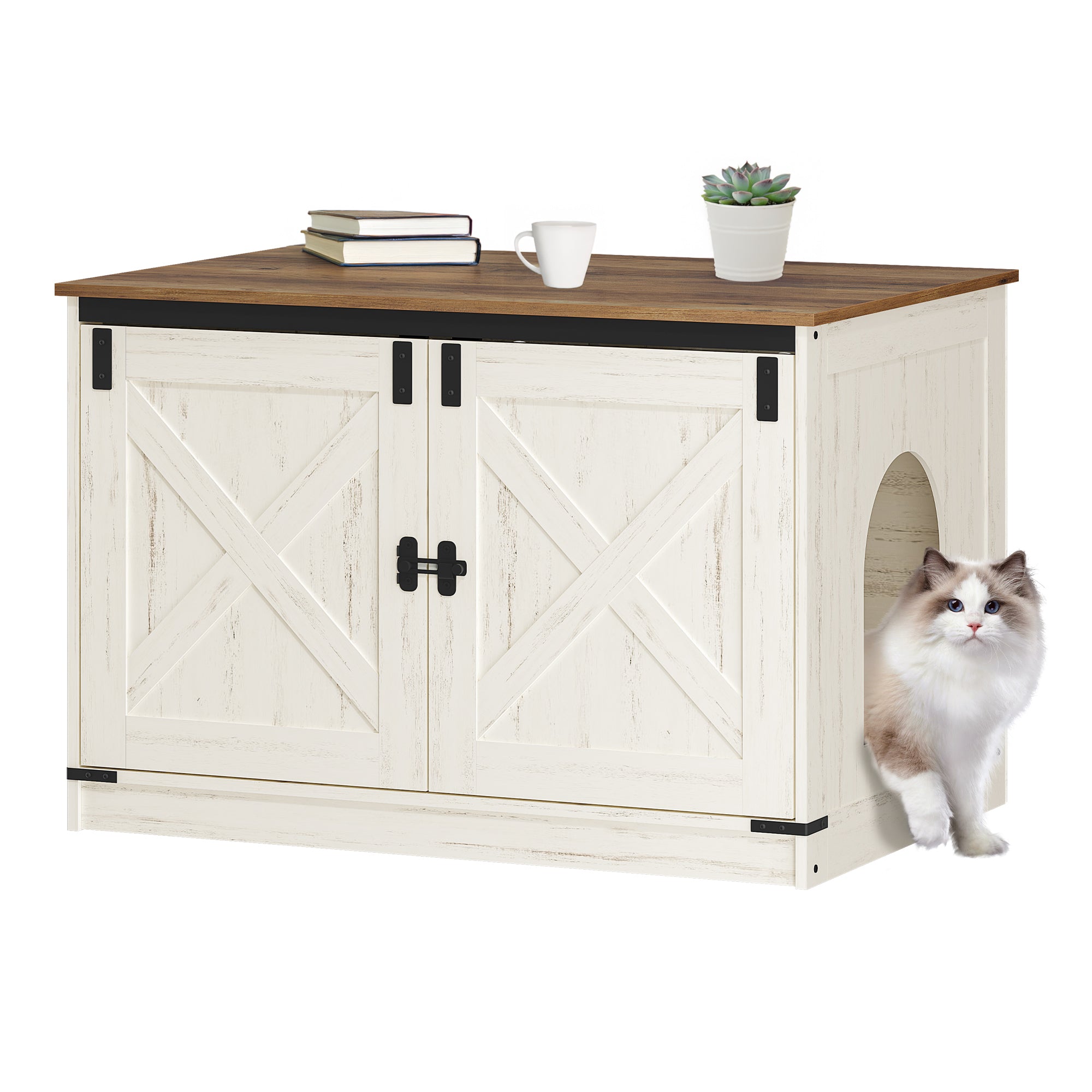hzuaneri-pet-katzenklo-schrank-cb86614x-braun-wei image 8
