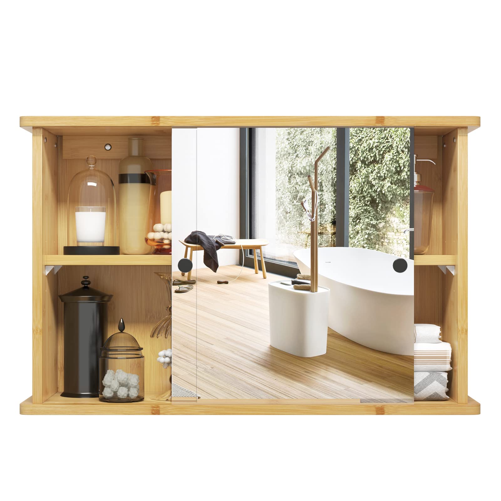 eugad-spiegelschrank-bad-bambus-55-cm-schiebet-ren image 1
