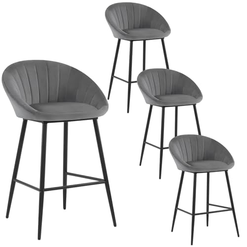 eugad-1079by-4-barhocker-4er-set-samt-dunkelgrau-metall image 8