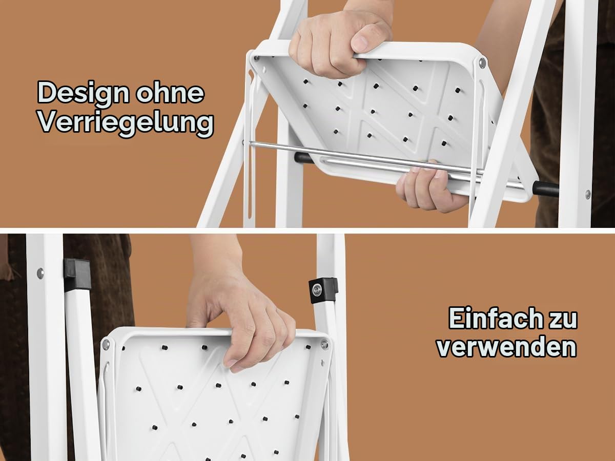 eugad-trittleiter-2-stufen-klappbar-stahl-schwarz-wei-150kg image 8