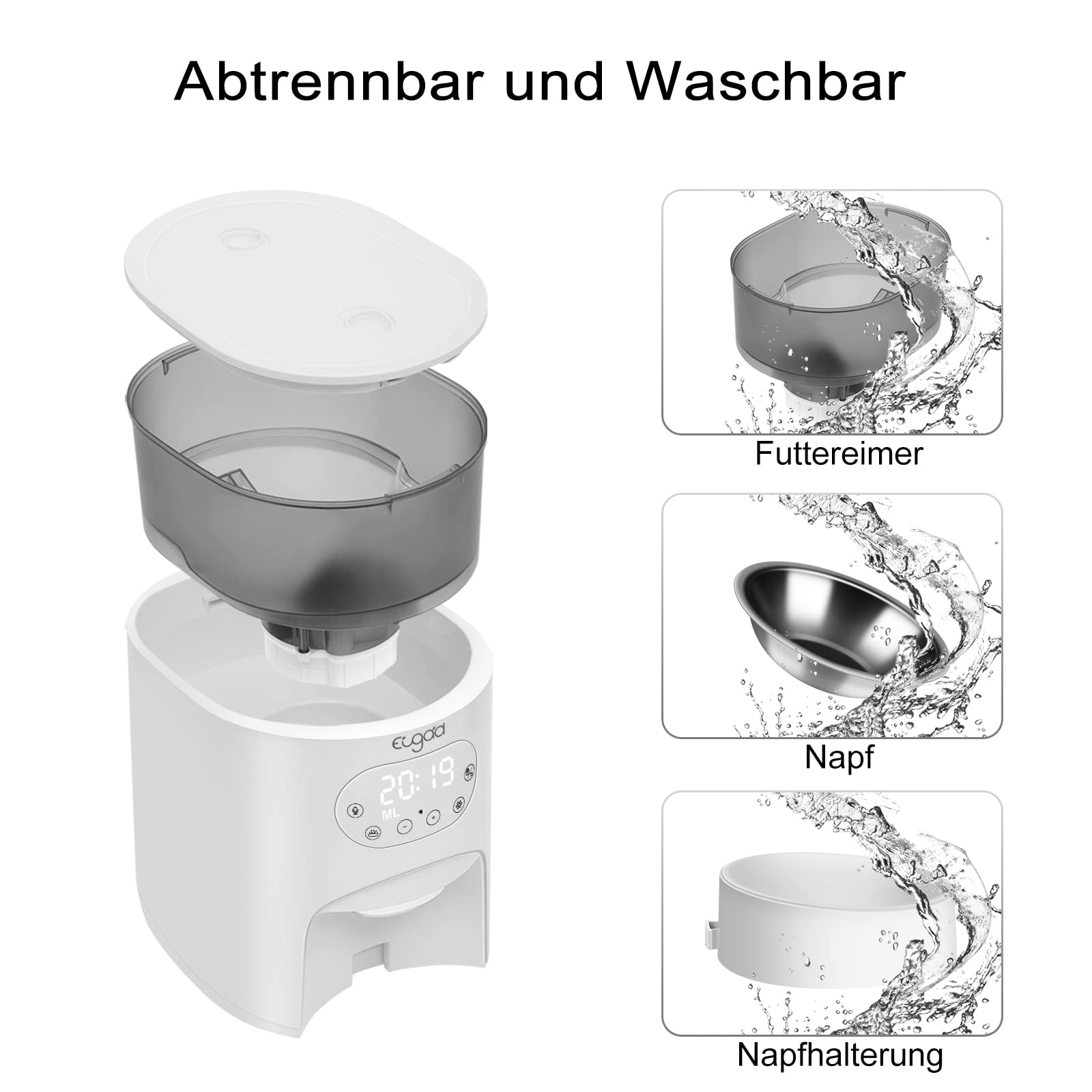 eugad-haustierbedarf-futterautomat-4l-katze-hund-timer image 2