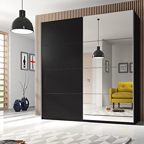 lomadox-schlafen-kleiderschrank-180-cm-schwarz-spiegel image 4