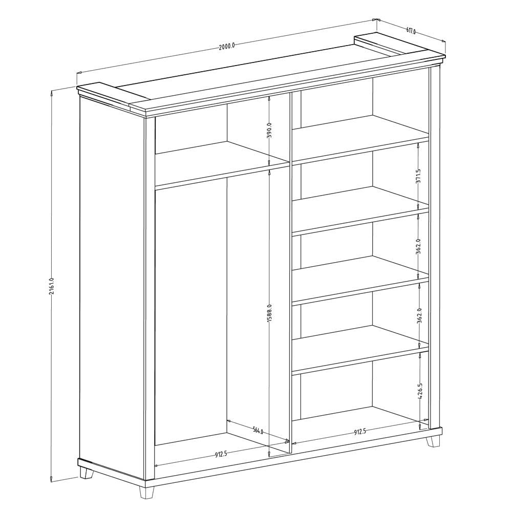 lomadox-schlafen-kleiderschrank-4-t-rig-gr-n-eiche-spiegel image 2