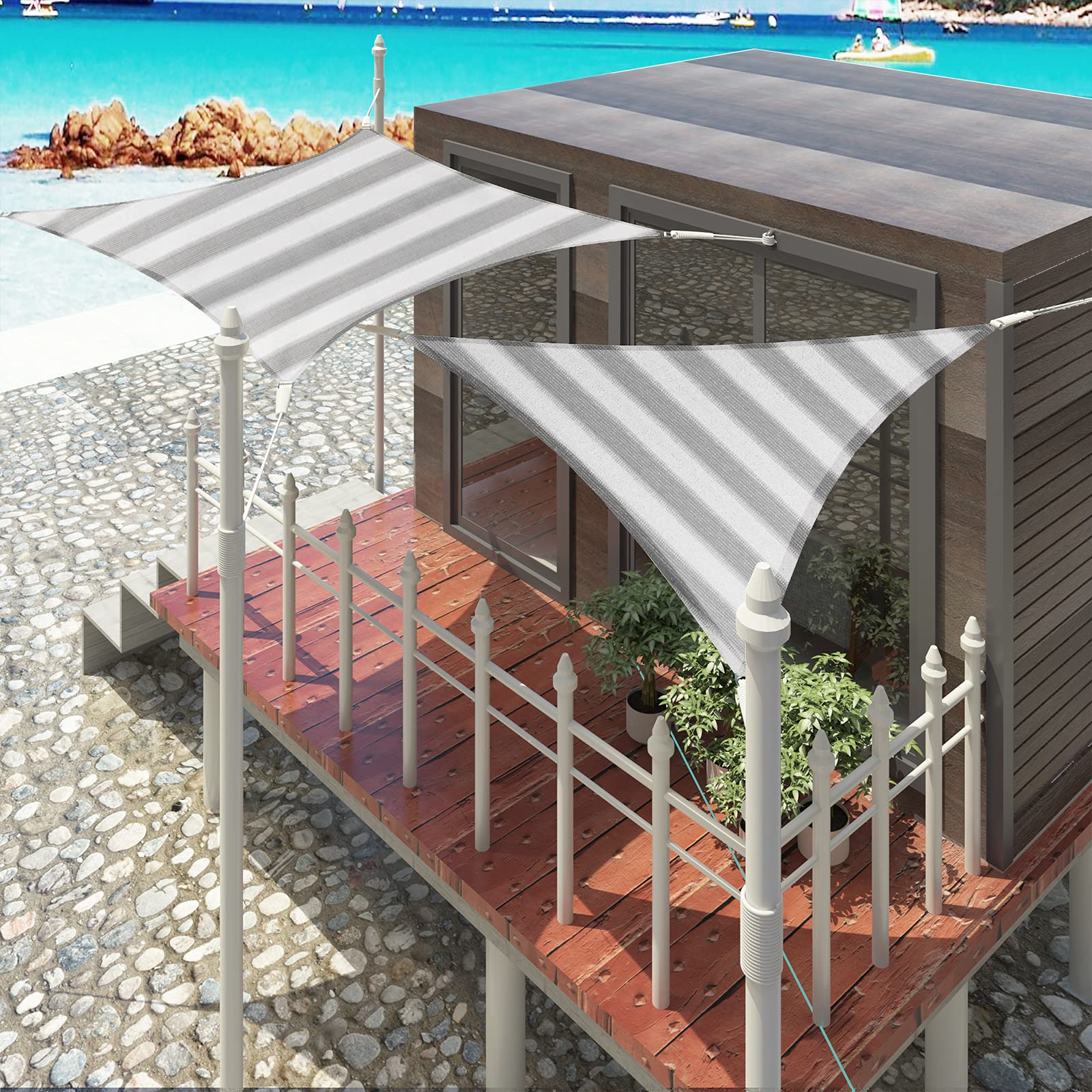eugad-garten-sonnensegel-dreieckig-4-2x4-2x6m-hdpe-gestreift image 2