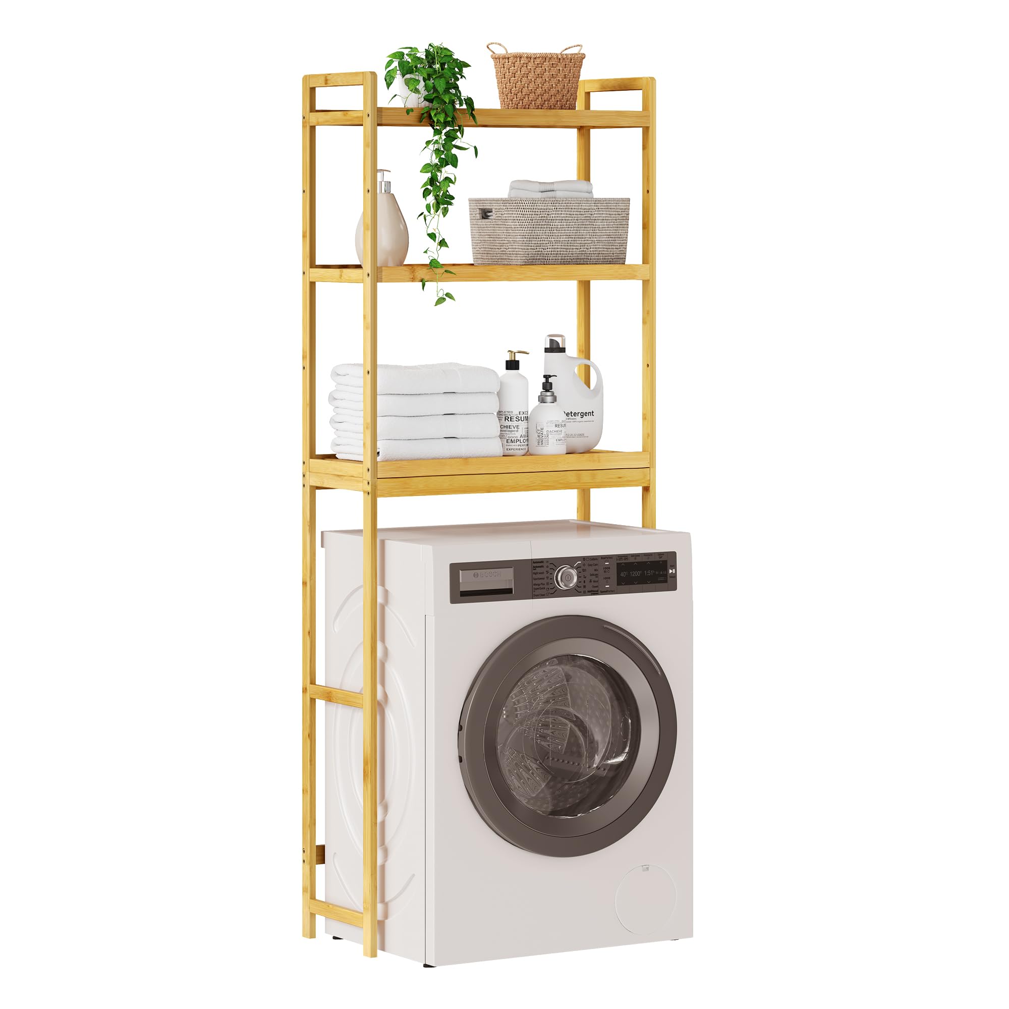 eugad-aufbewahrung-badregal-bambus-natur-63-5x163x26cm-verstellbar image 1