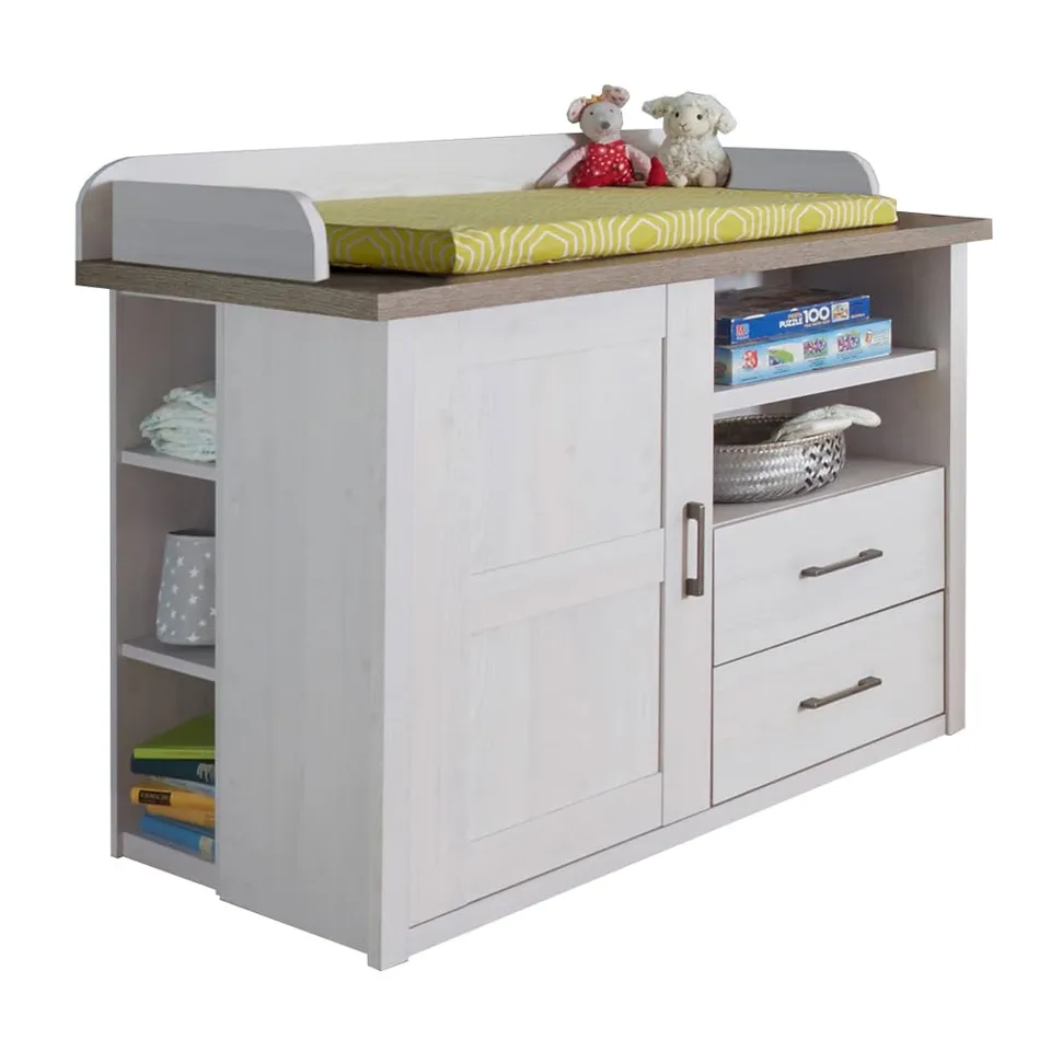 lomadox-lund-78-wickelkommode-pinie-wei-mit-soft-close image 1