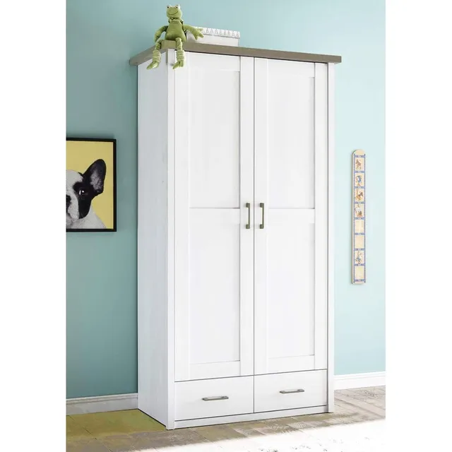 lomadox-lund-78-kleiderschrank-pinie-wei-106-cm-2-t-rig image 1