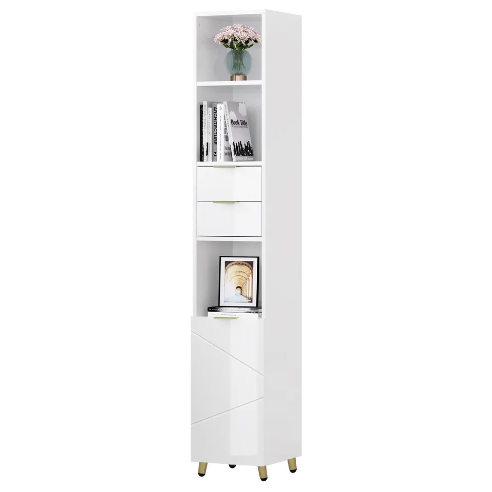 eugad-hochschrank-wei-hochglanz-30x160-cm-badschrank-schmal image 1