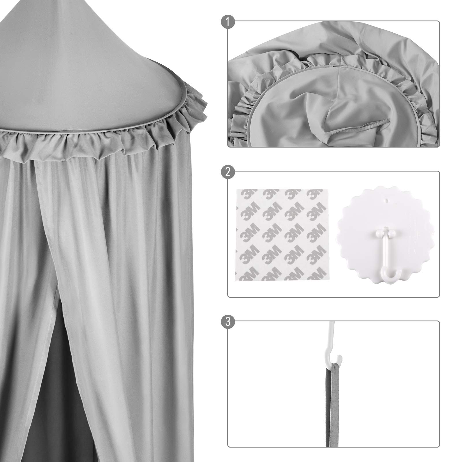 eugad-wohnaccessoires-betthimmel-baldachin-grau-230cm-polyester image 8