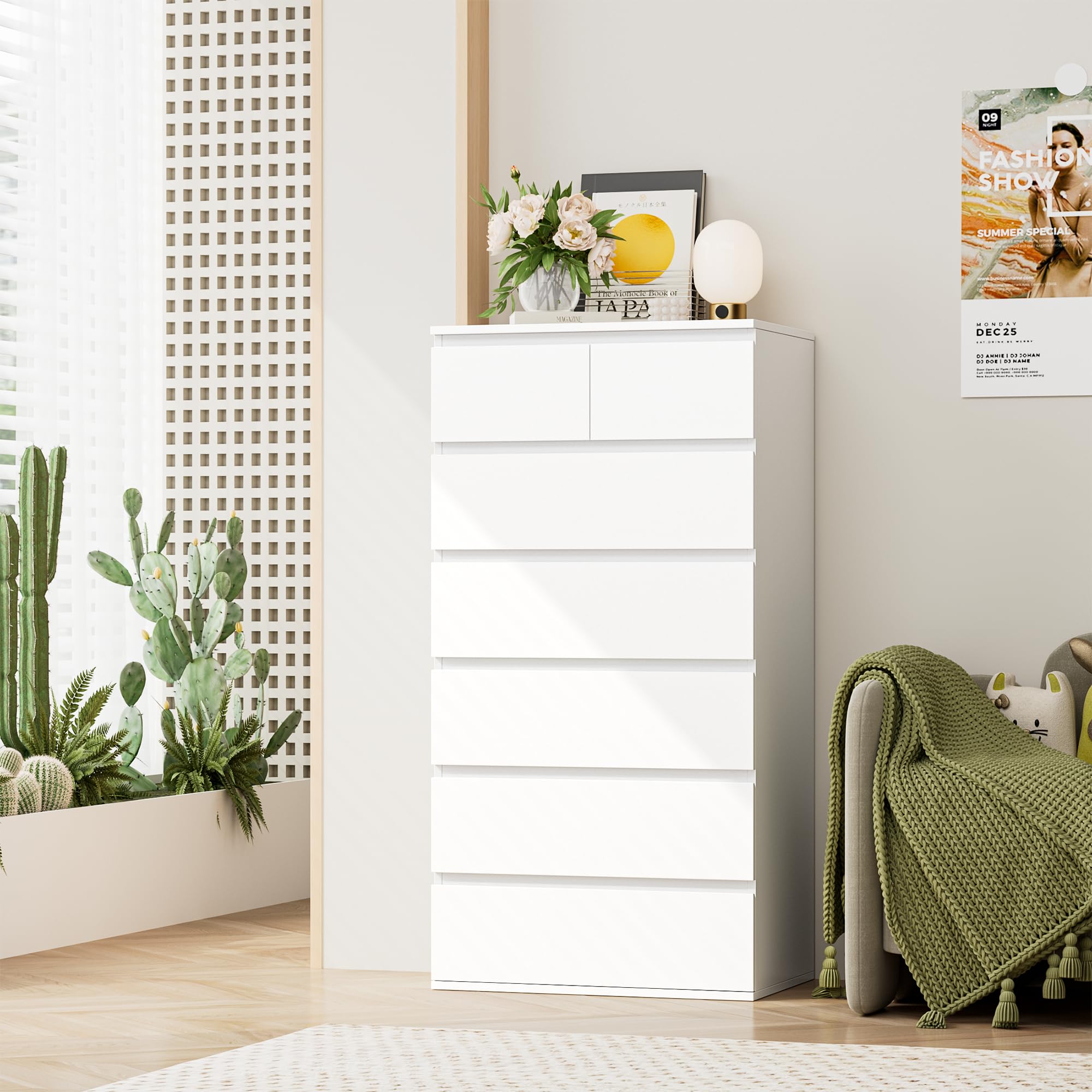 forehill-bedside-table-kommode-7-schubladen-sideboard-hoch-modern image 2
