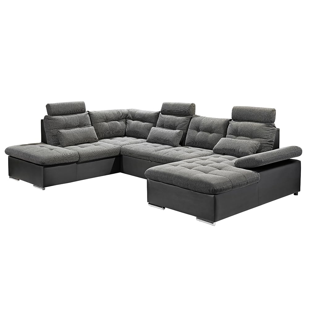 lomadox-wohnzimmer-wohnlandschaft-u-form-dunkelgrau-schlaffunktion image 1