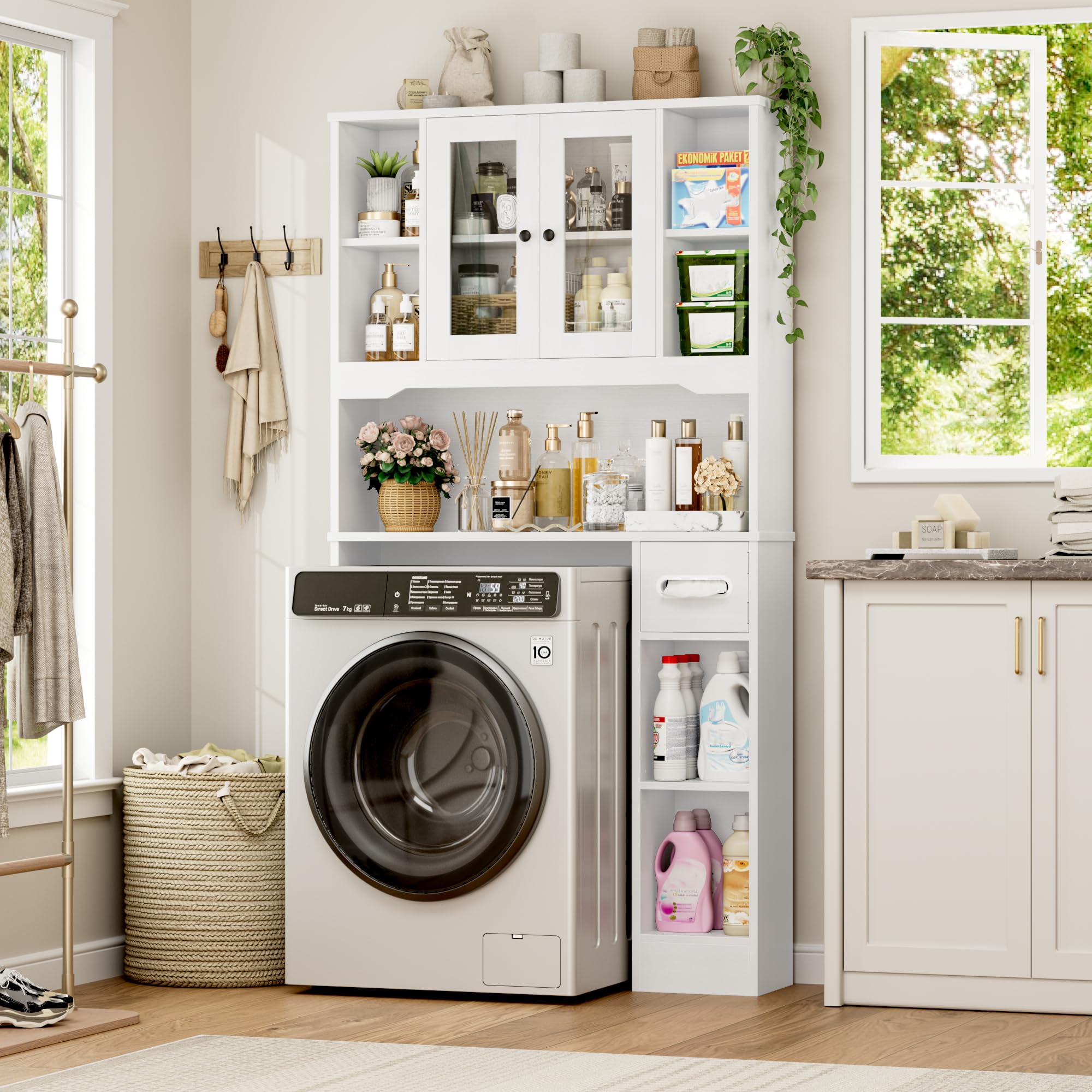 forehill-bathroom-shelf-waschmaschinenschrank-wei-mit-t-ren image 2
