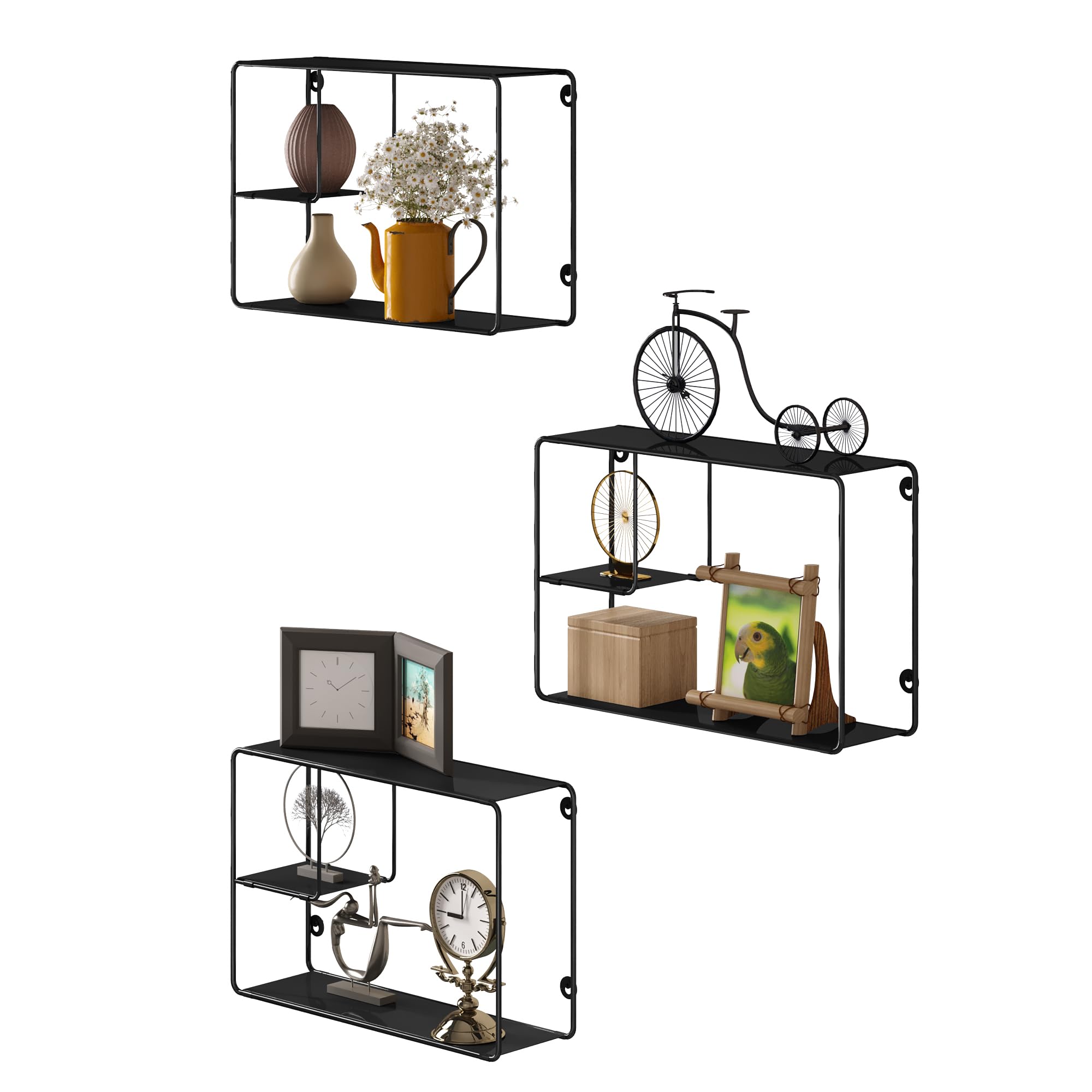 eugad-wandregal-metall-schwarz-3er-set-38-cm image 4