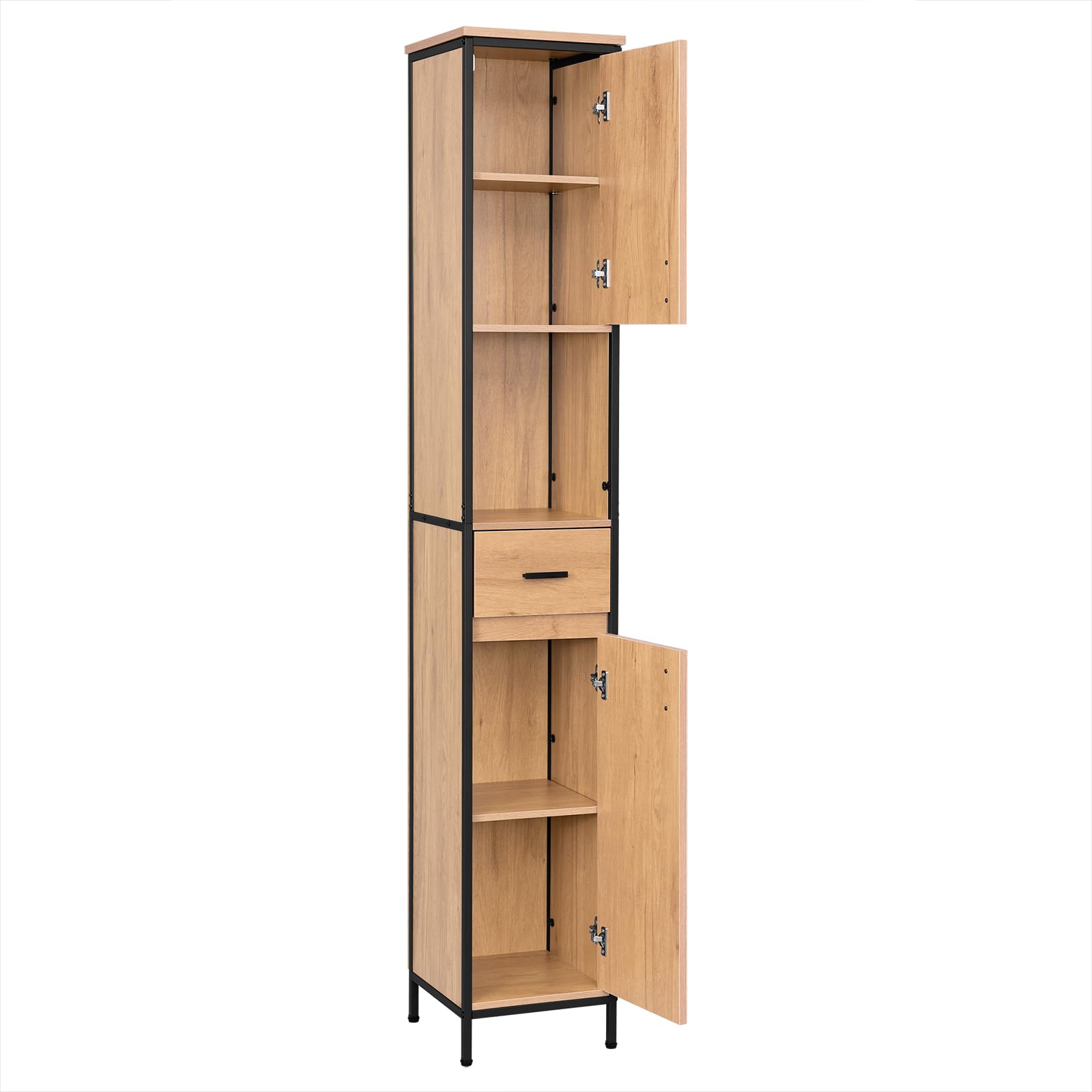 eugad-badezimmerschrank-30x180-schwarz-eiche-mit-schublade image 8