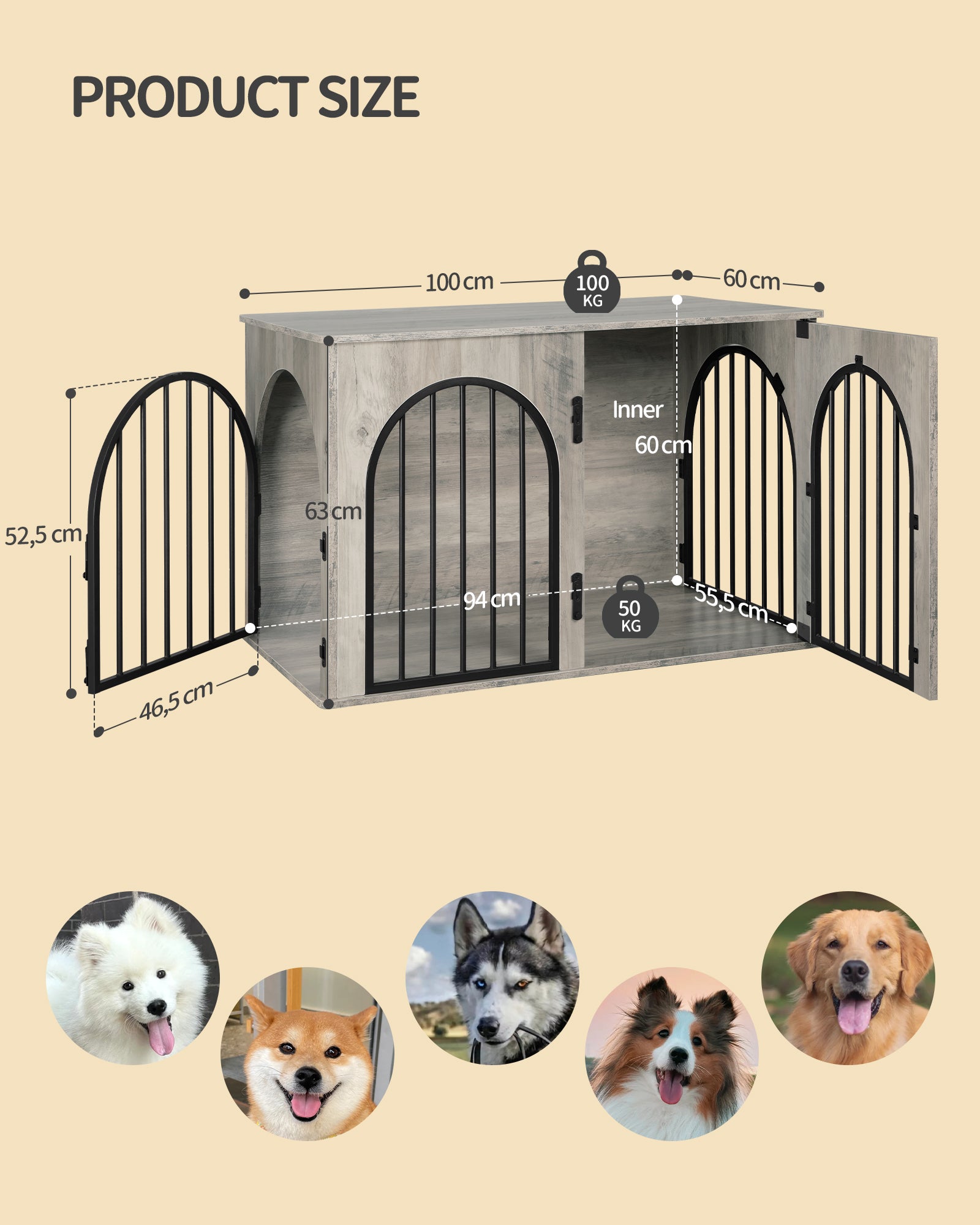 hzuaneri-pet-dfc84105b-hundebox-light-ivory-100cm-mit-3-t-ren image 8