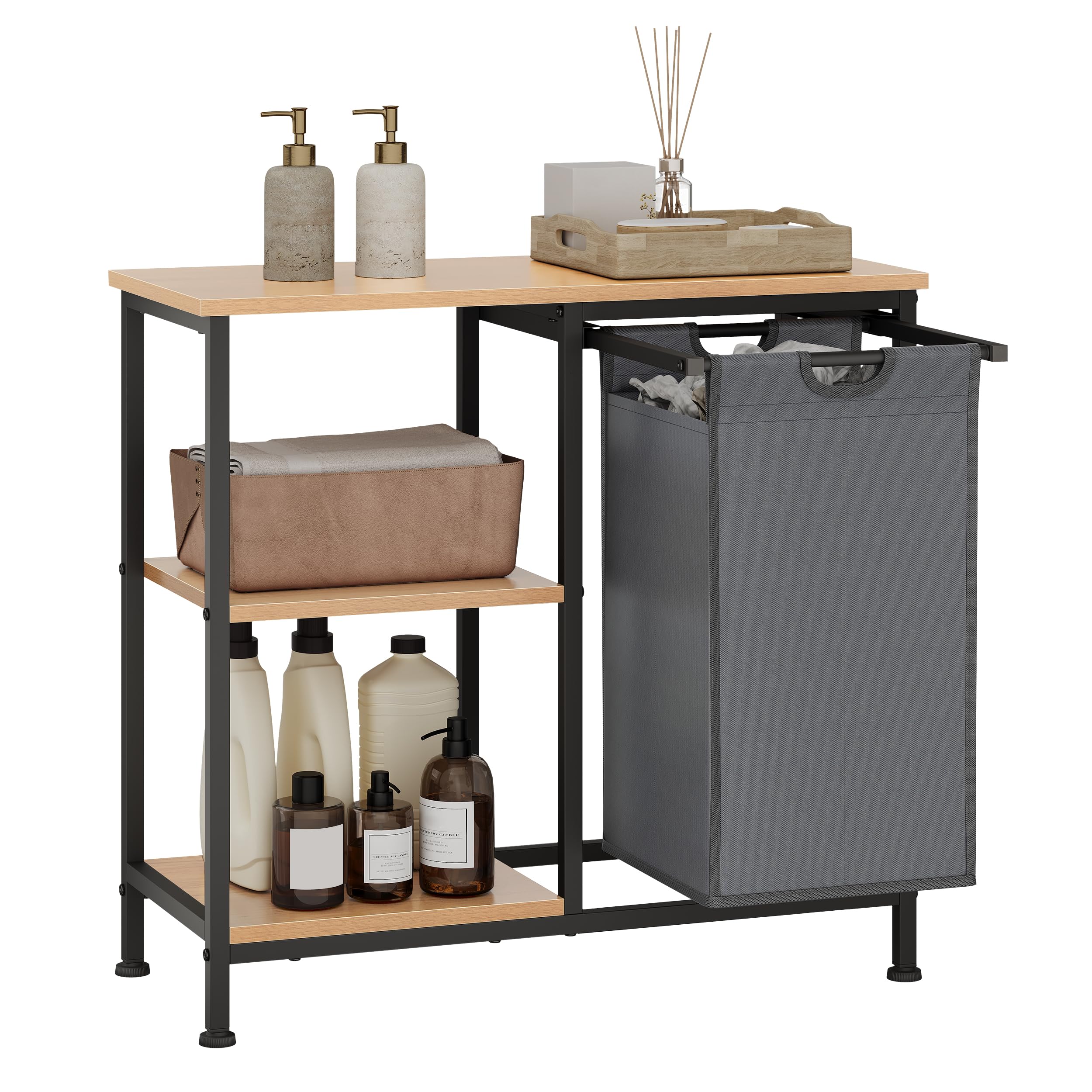 eugad-aufbewahrung-badregal-mit-w-schekorb-31l-schwarz-eiche image 1