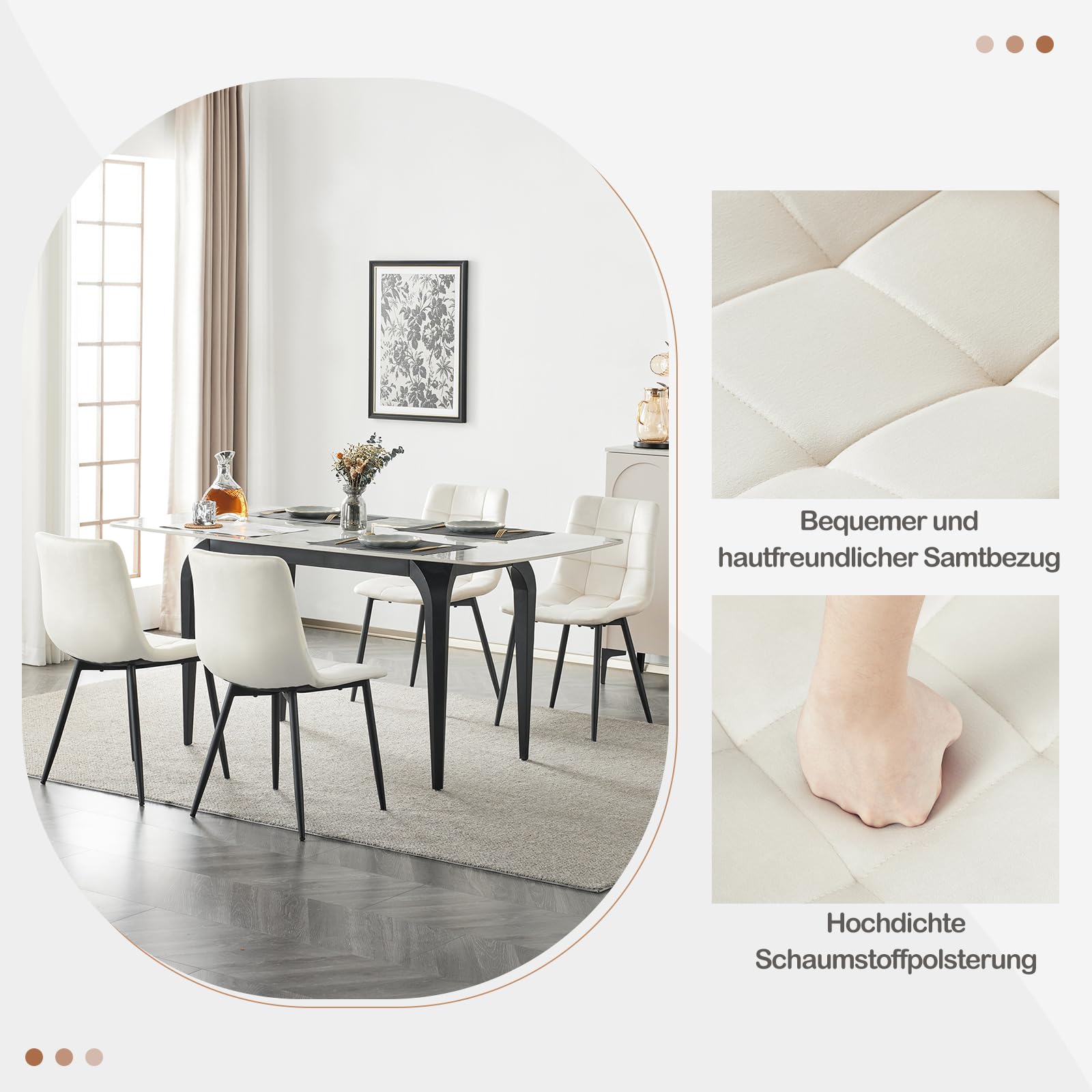 eugad-esszimmerst-hle-4er-set-samt-creme-44x81cm image 5