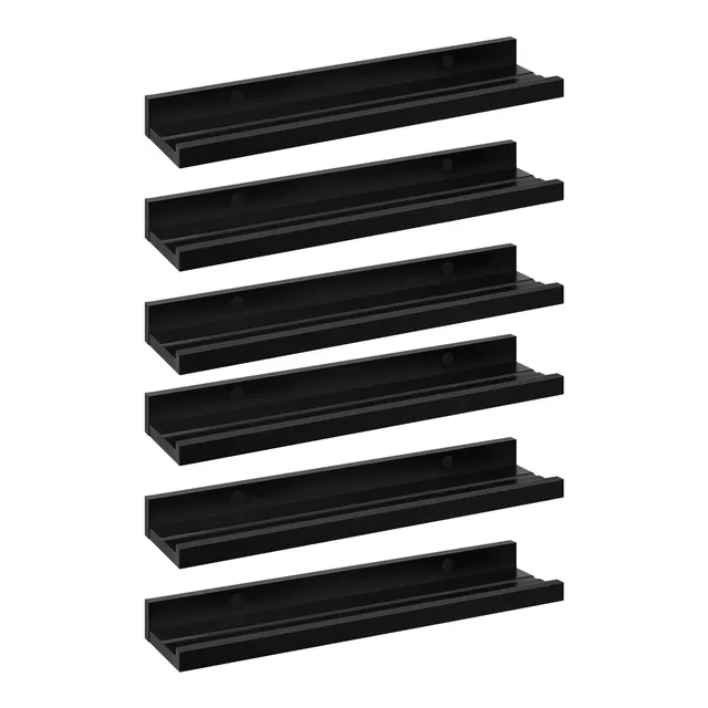 eugad-aufbewahrung-wandregal-schwarz-6er-set-40-cm-schweberegal image 1
