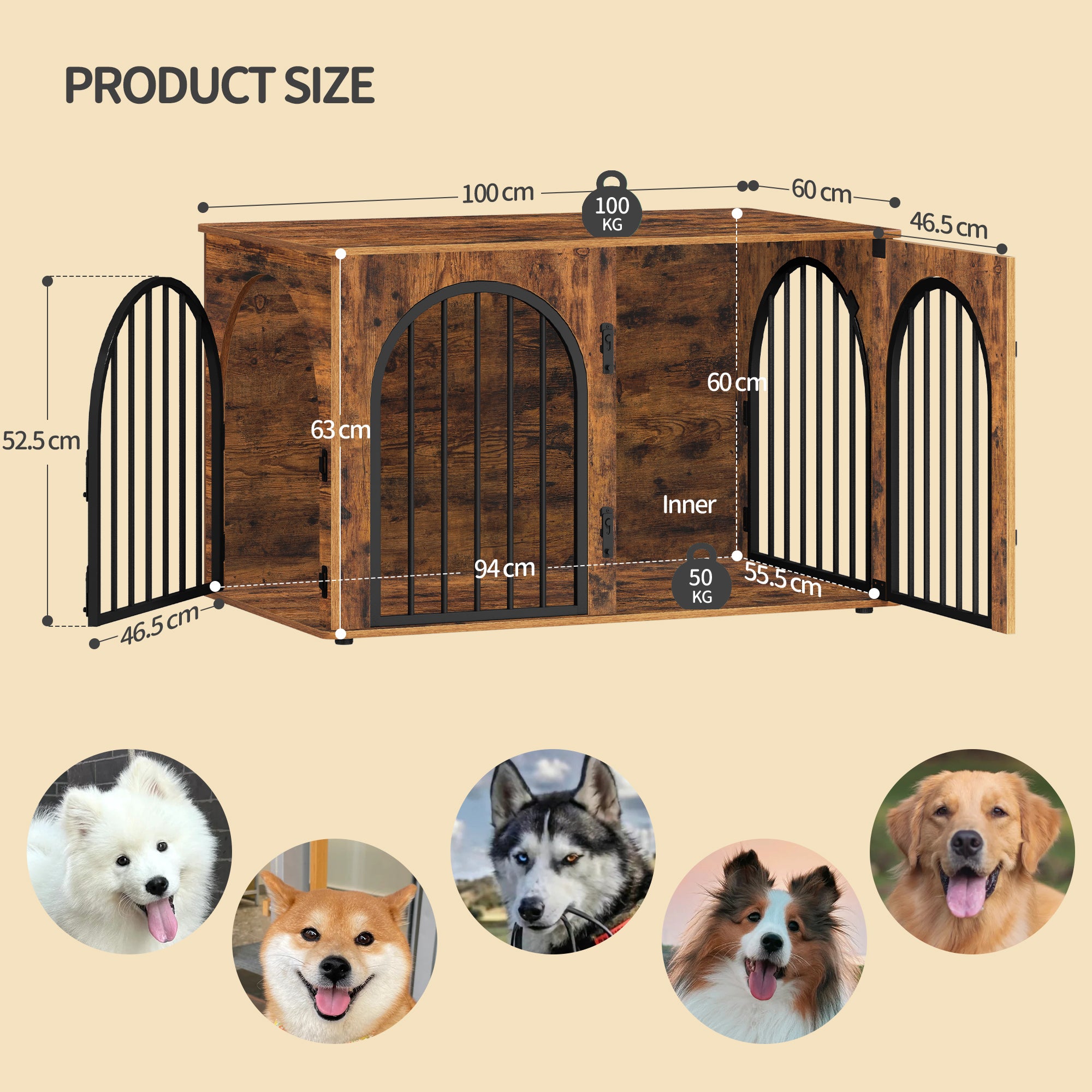 hzuaneri-pet-hundebox-holz-100cm-rustikal-braun-beistelltisch image 2