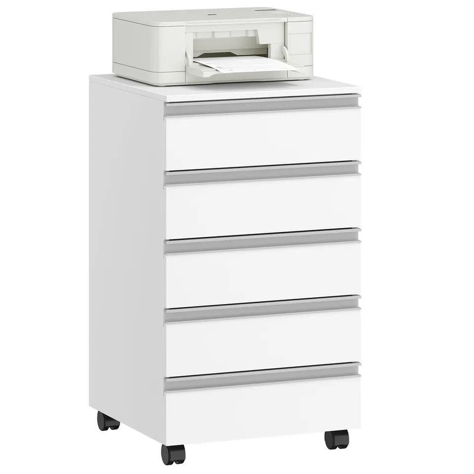 hzuaneri-fc55503x-rollcontainer-wei-5-schubladen-40x40x70 image 1