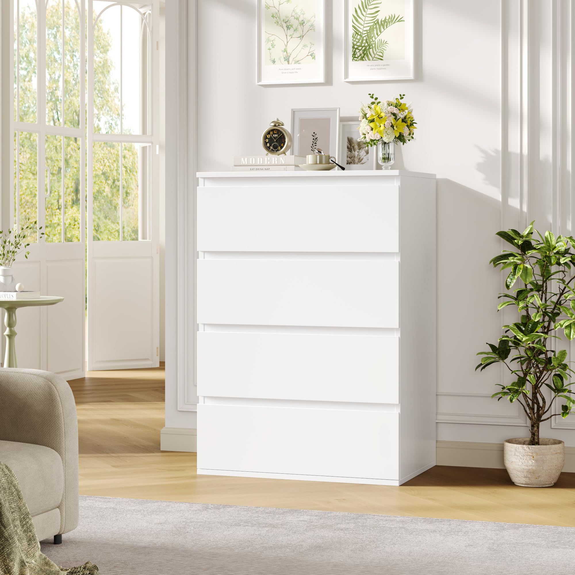 forehill-kommode-wei-60x40x80cm-4-schubladen-mdf-schrank image 5