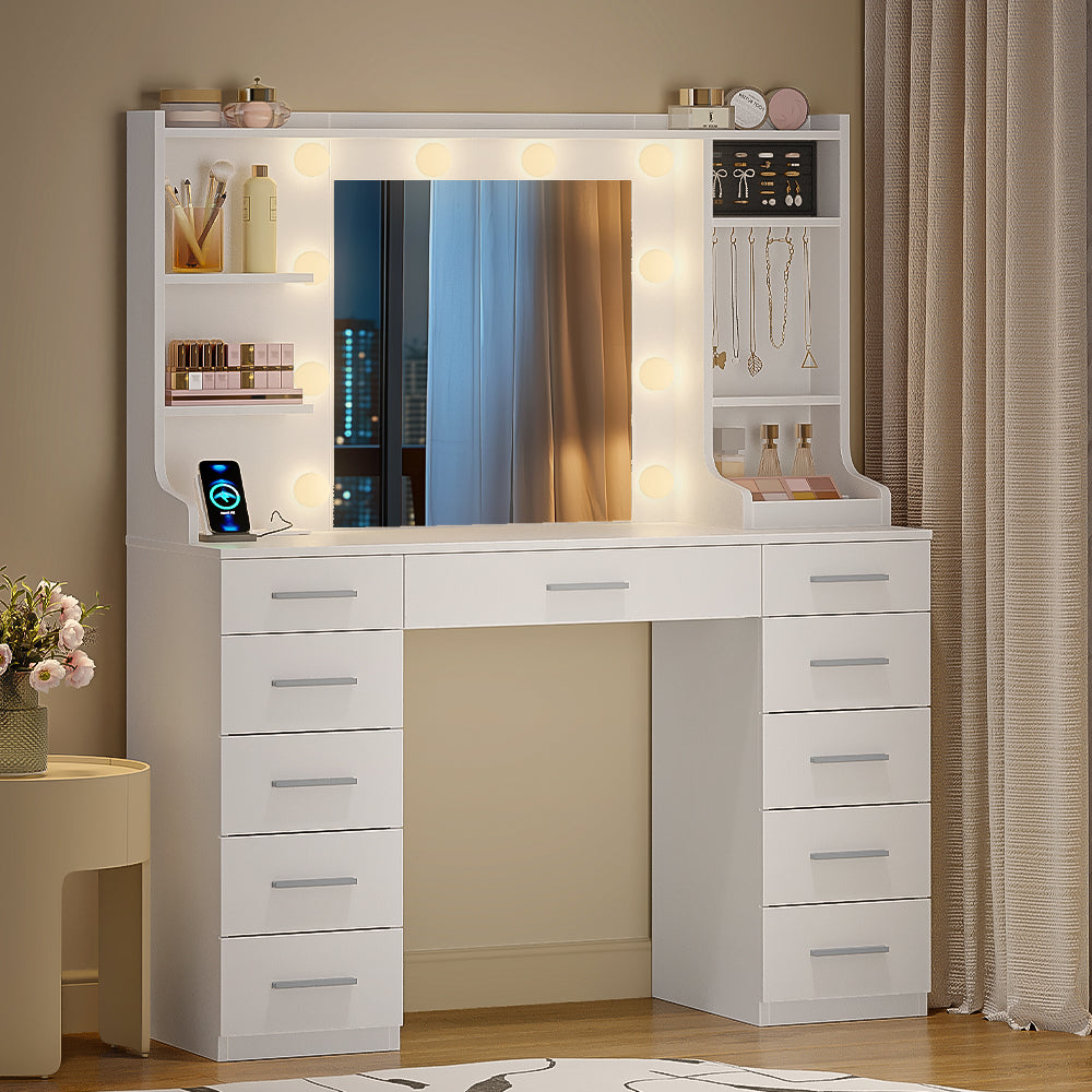 hzuaneri-dt43303x-schminktisch-wei-led-spiegel-11-laden image 7