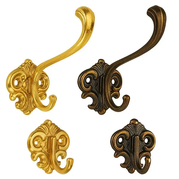 schwerter-garderobenhaken-messing-huthaken-poliert-5er-set image 1