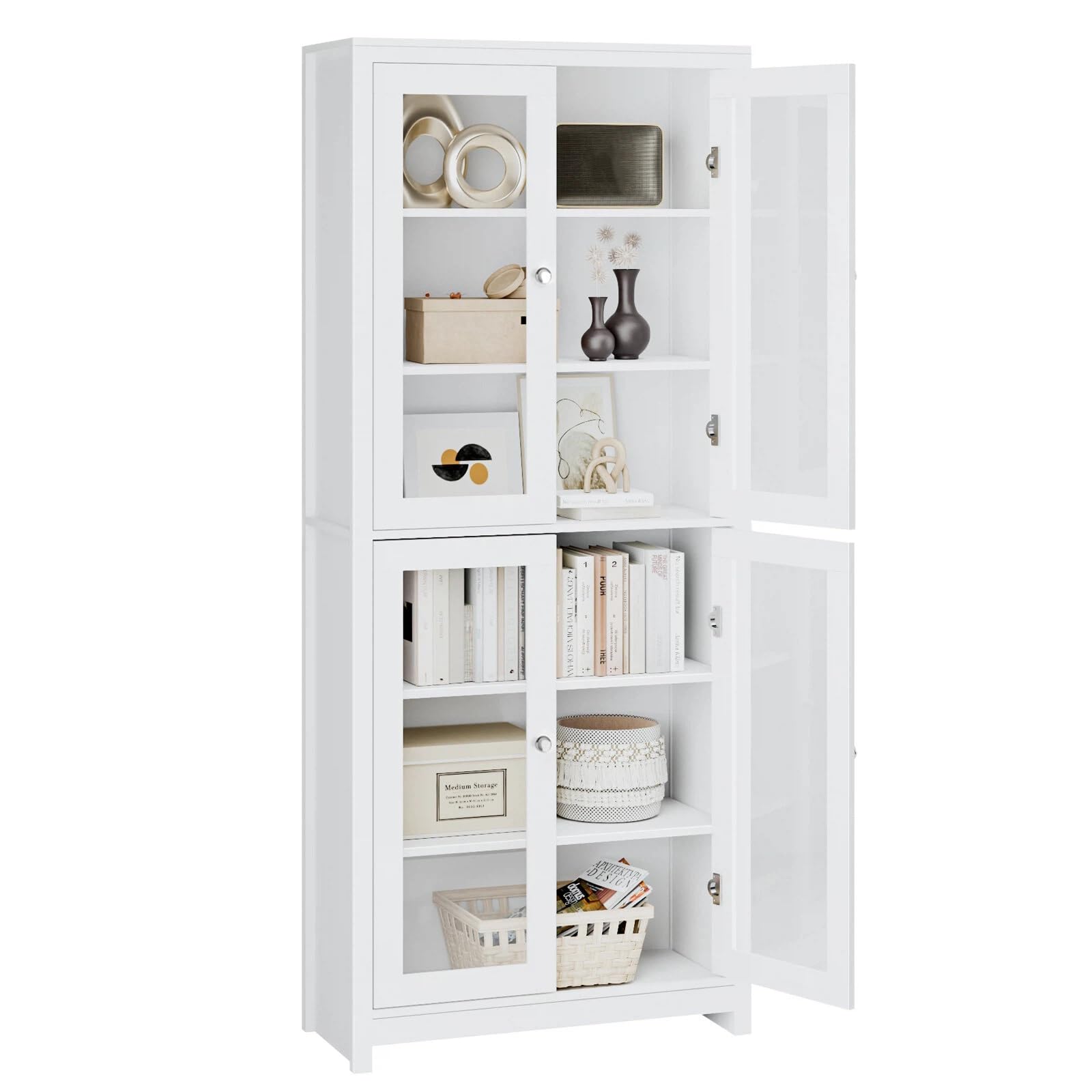 forehill-vitrinenschrank-wei-190cm-mit-4-glast-ren image 1