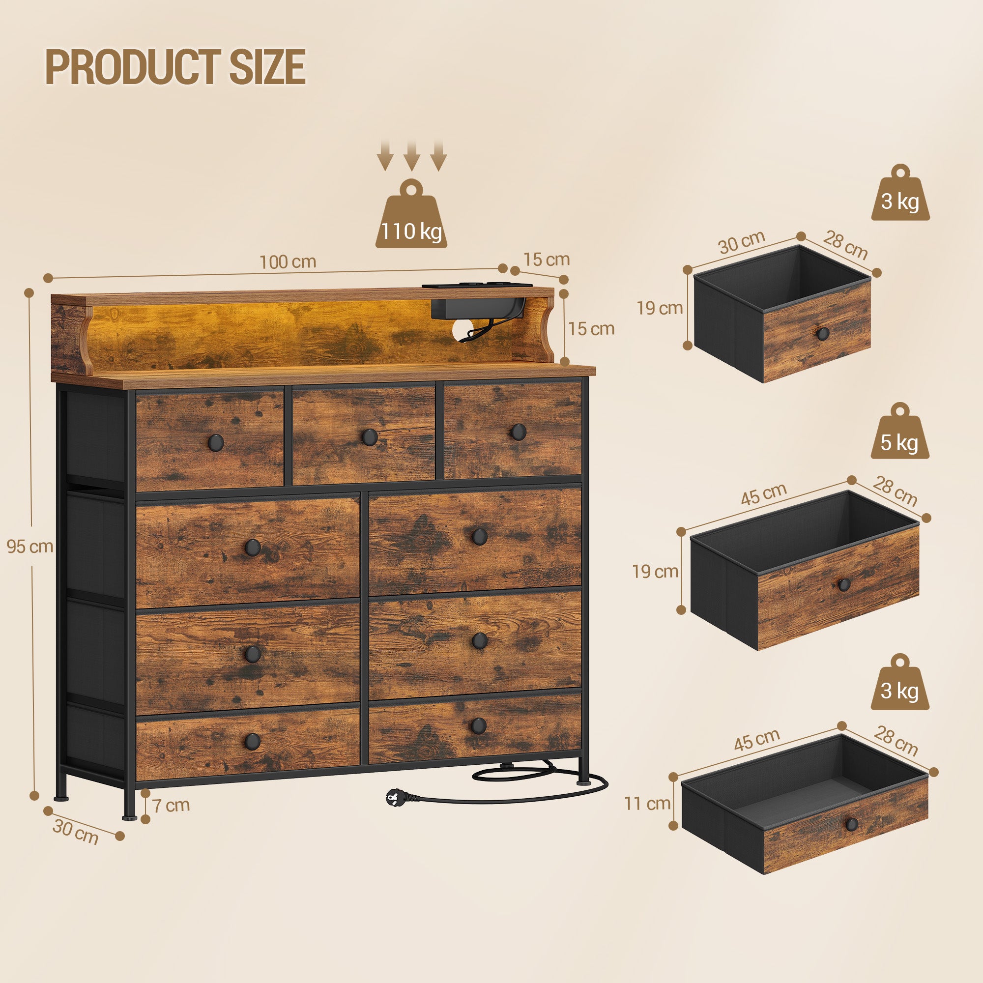 hzuaneri-bedroom-kommode-du02901b-vintage-brown-led-usb-9-schub image 2