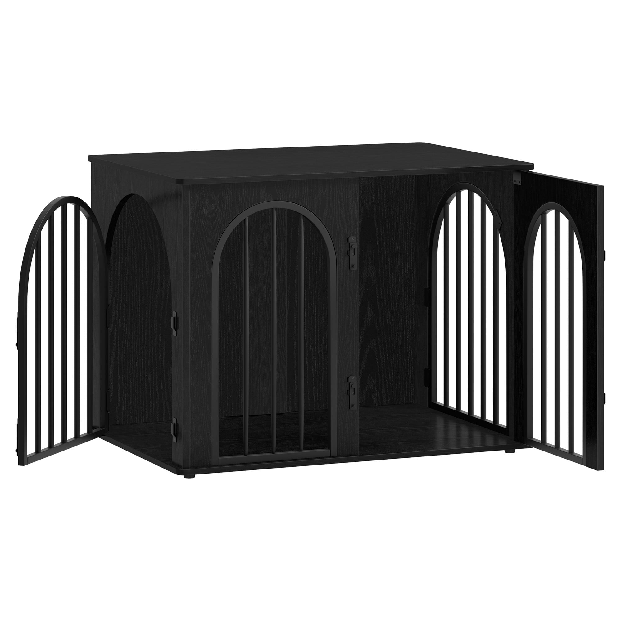 hzuaneri-pet-hundebox-m-bel-schwarz-holz-mit-kissen-klein image 5