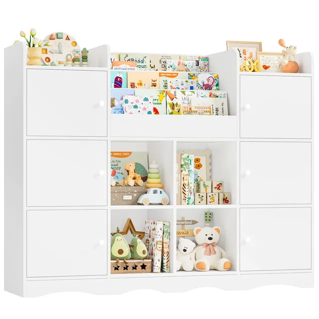 forehill-kinderregal-wei-12-f-cher-mit-6-t-ren-b-cherregal image 1
