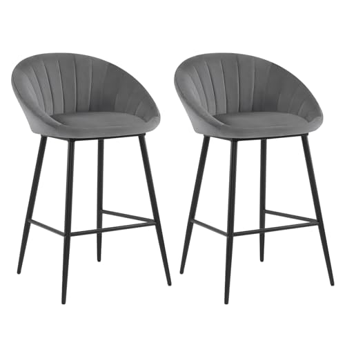 eugad-hocker-barhocker-2er-set-samt-dunkelgrau-65cm image 8