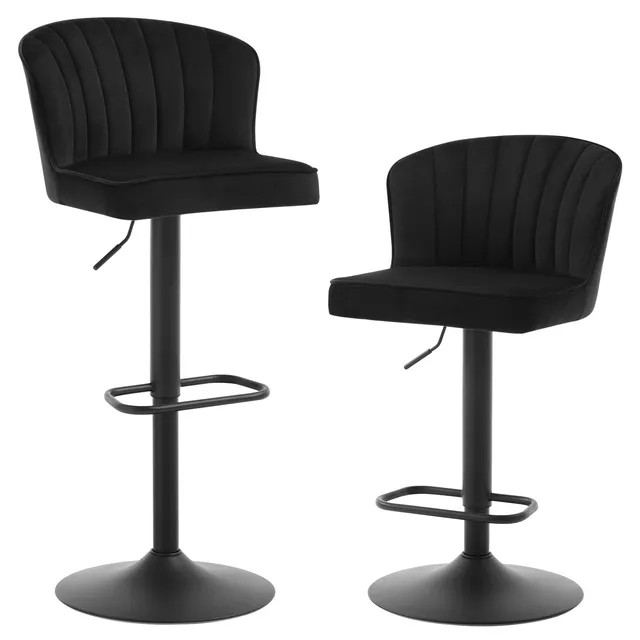 eugad-hocker-st-hle-barhocker-samt-schwarz-2er-set image 1